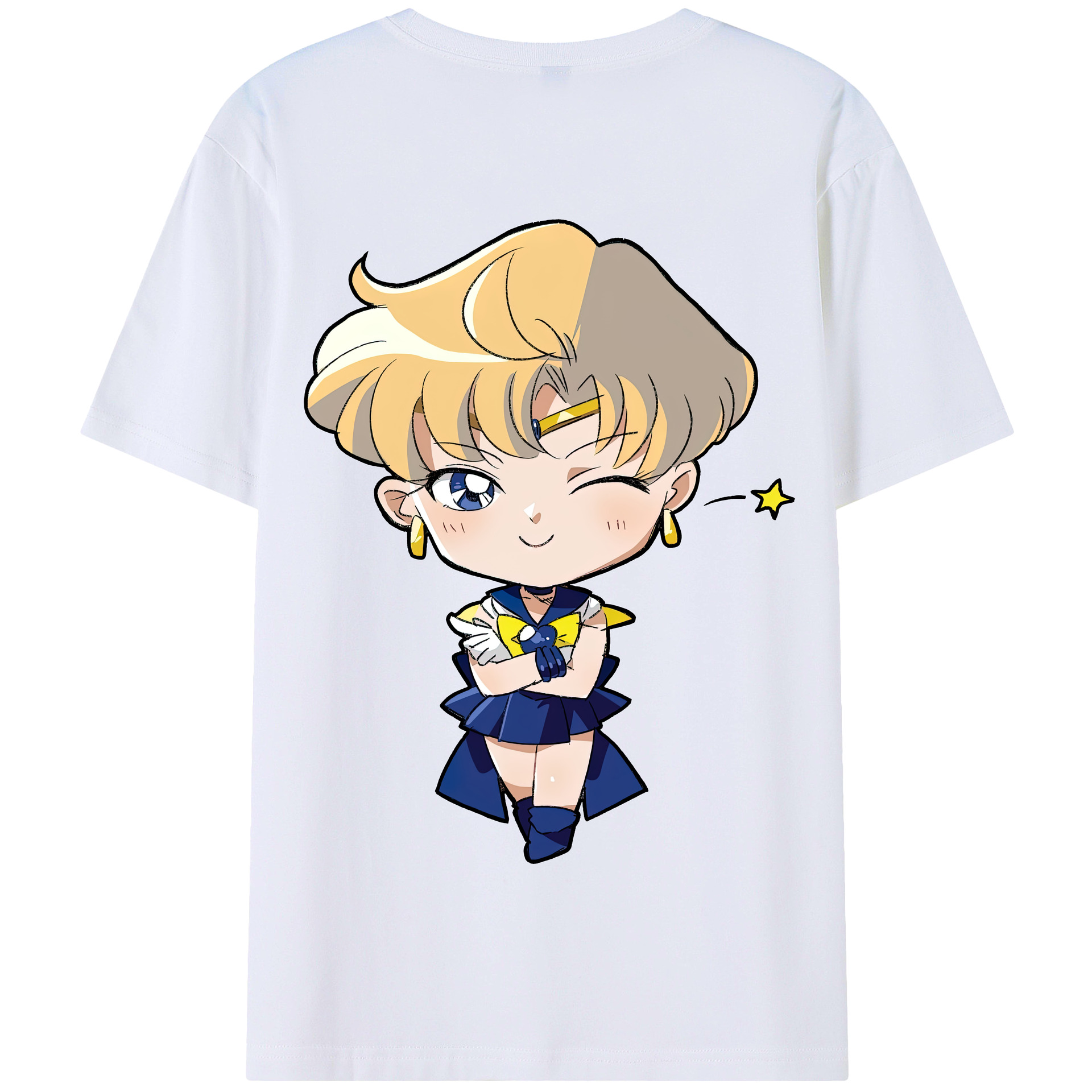 （画像用） 美少女戦士セーラームーン 天王はるか Sailor Moon Tenoh Haruka 綿100％半袖Tシャツ（背面プリント）