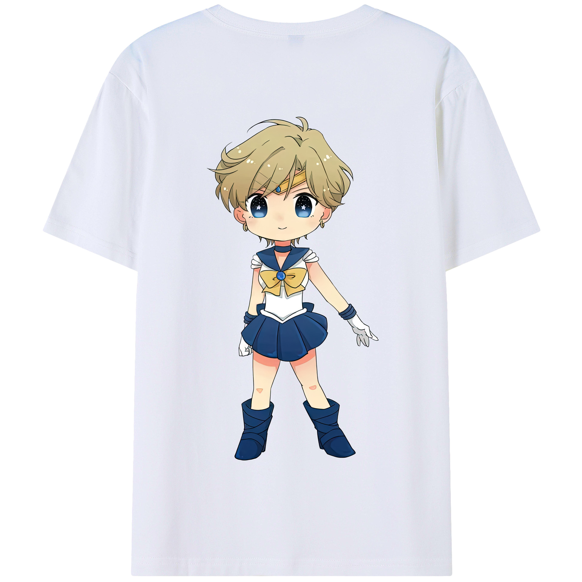 （画像用） 美少女戦士セーラームーン 天王はるか Sailor Moon Tenoh Haruka 綿100％半袖Tシャツ（背面プリント）