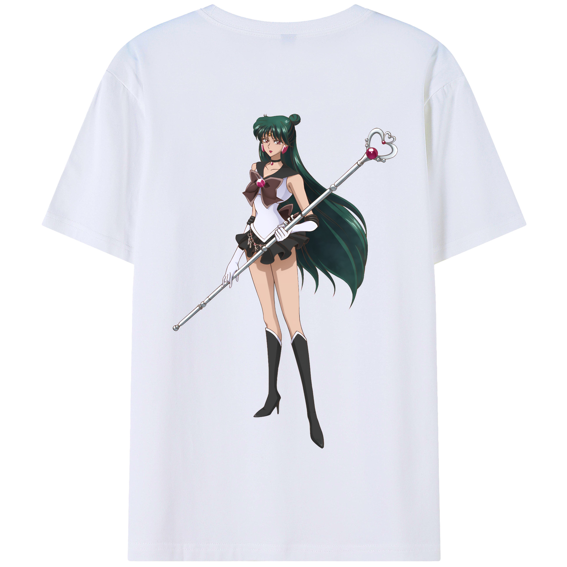 （画像用） 美少女戦士セーラームーン 冥王せつな Sailor Moon Meiou Setsuna 綿100％半袖Tシャツ（背面プリント）