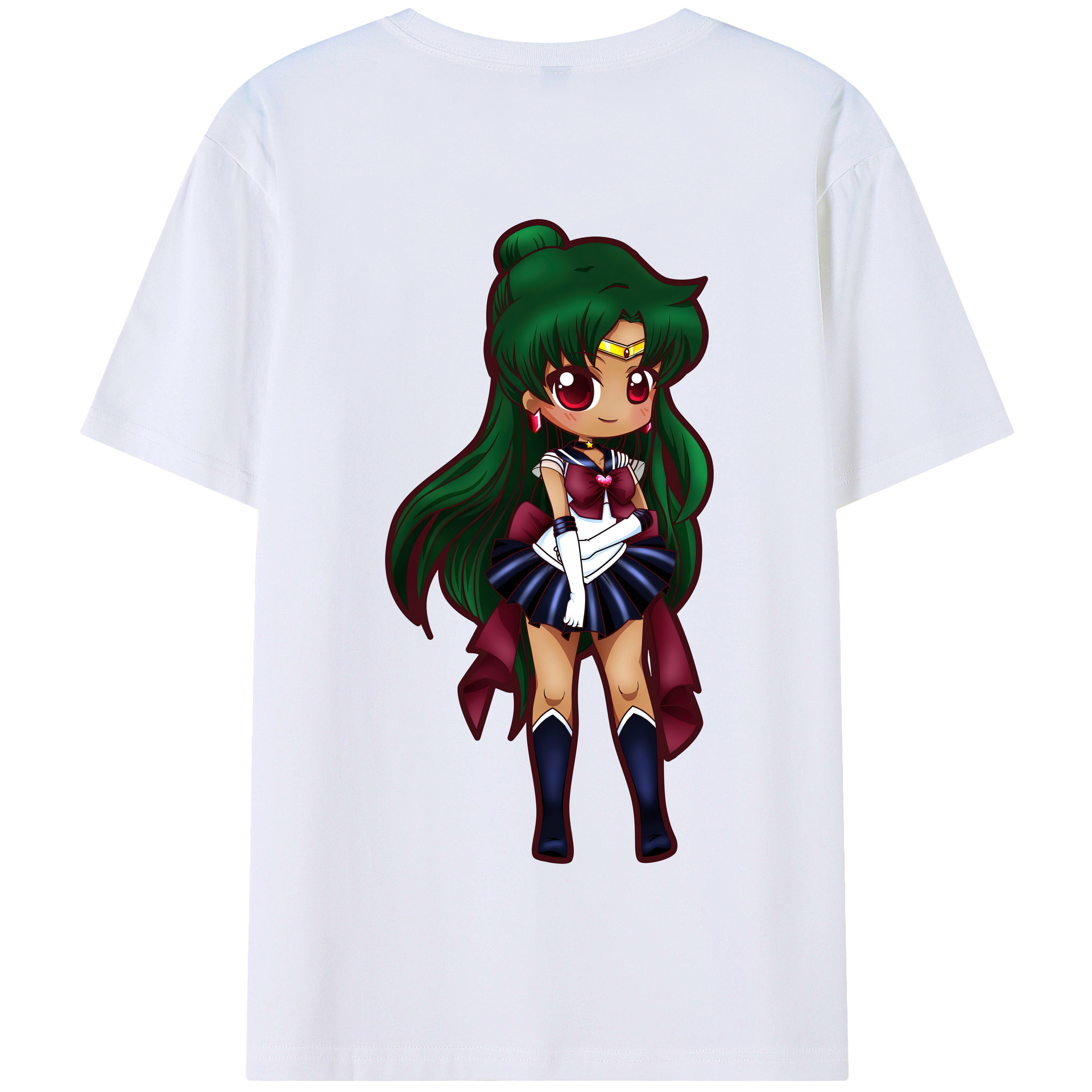 （画像用） 美少女戦士セーラームーン 冥王せつな Sailor Moon Meiou Setsuna 綿100％半袖Tシャツ（背面プリント）