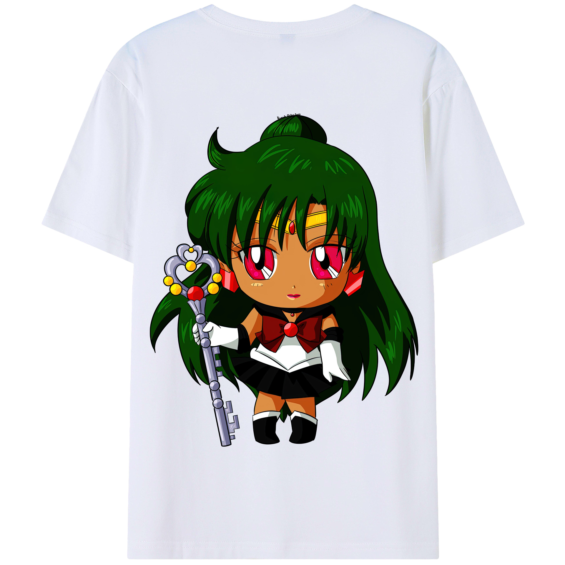 （画像用） 美少女戦士セーラームーン 冥王せつな Sailor Moon Meiou Setsuna 綿100％半袖Tシャツ（背面プリント）