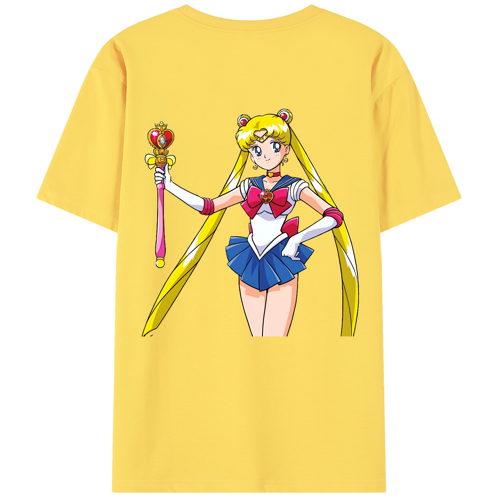 （画像用） 美少女戦士セーラームーン 月野 うさぎ つきの うさぎ Sailor Moon Tsukino Usagi 綿100％半袖Tシャツ（背面プリント）