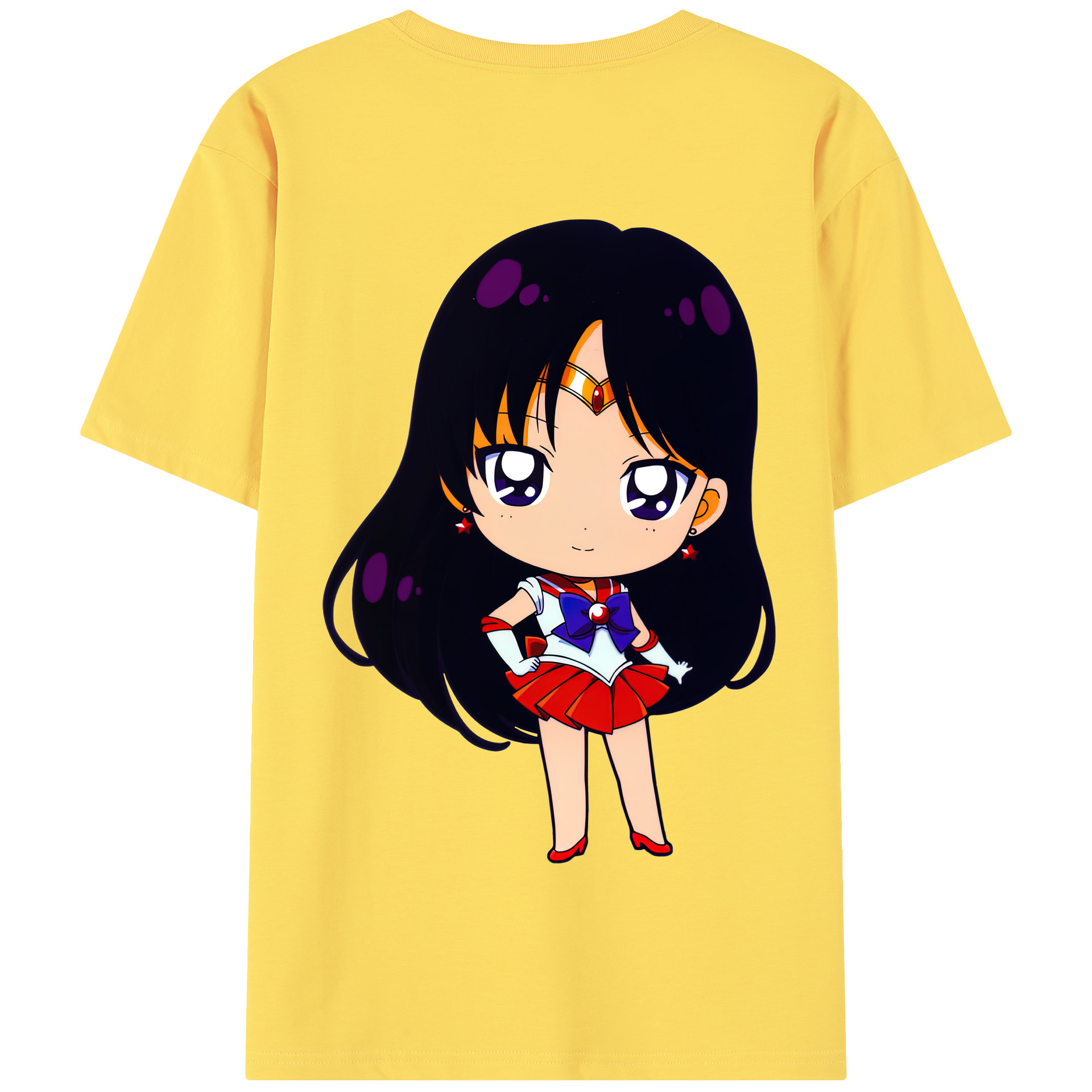 （画像用） 美少女戦士セーラームーン 火野レイ ひの レイ Sailor Moon Hino Rei （セーラーマーズ,Sailor Mars） 綿100％半袖Tシャツ（背面プリント）