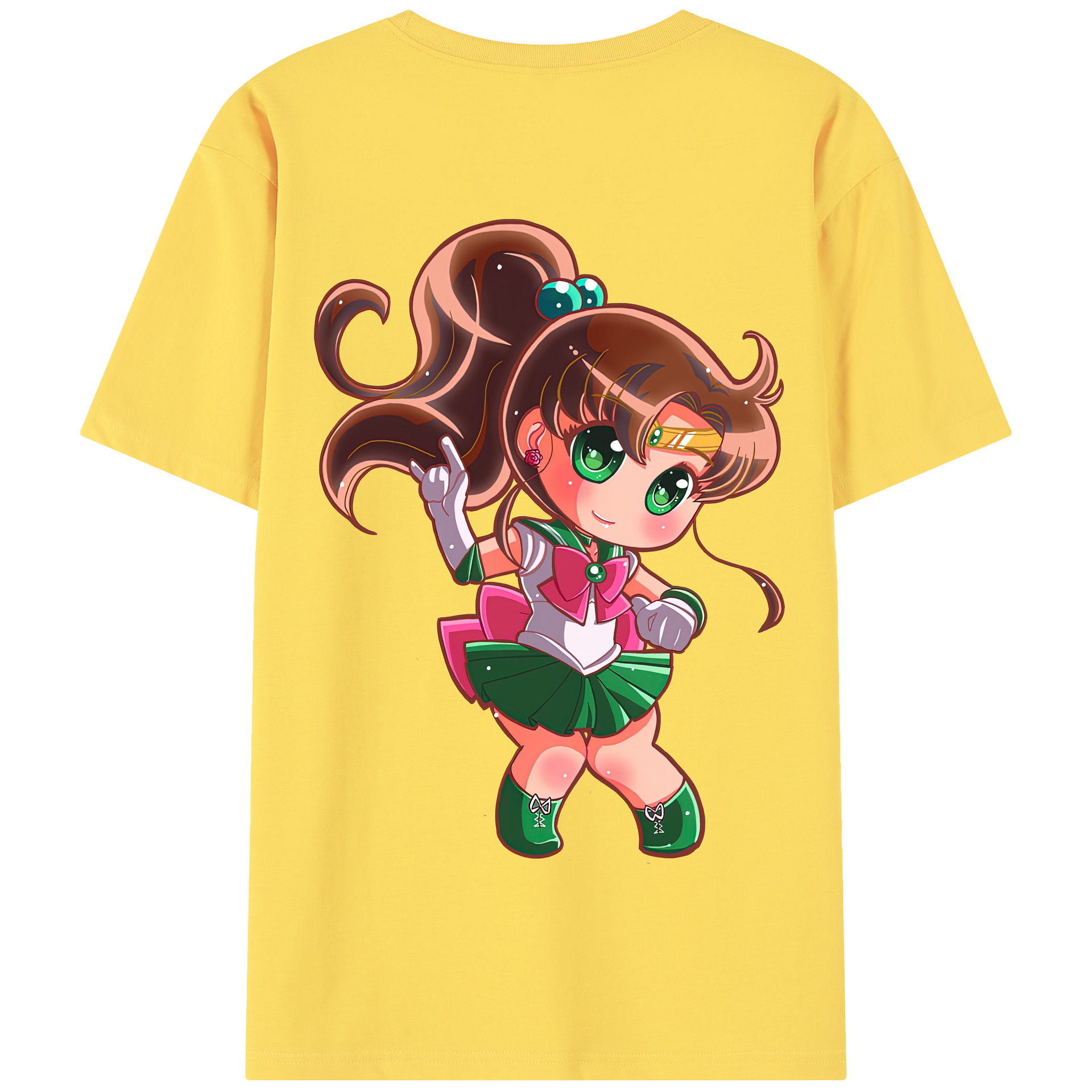 （画像用） 美少女戦士セーラームーン 木野 まこと きの まこと Sailor Moon Kino Makoto （セーラージュピター；Sailor Jupiter） 綿100％半袖Tシャツ（背面プリント）