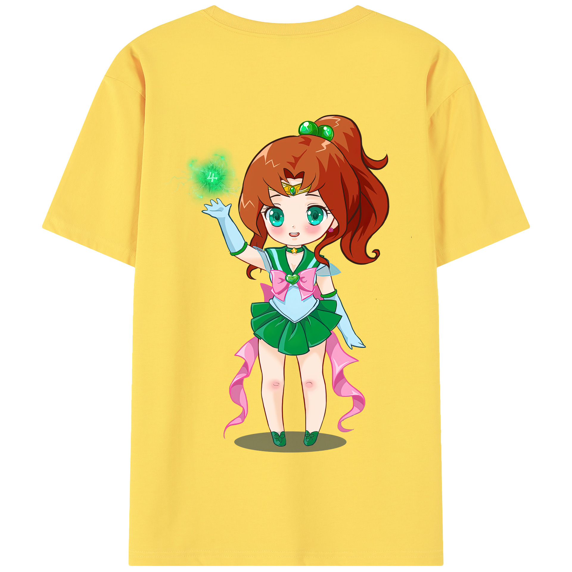 （画像用） 美少女戦士セーラームーン 木野 まこと きの まこと Sailor Moon Kino Makoto （セーラージュピター；Sailor Jupiter） 綿100％半袖Tシャツ（背面プリント）
