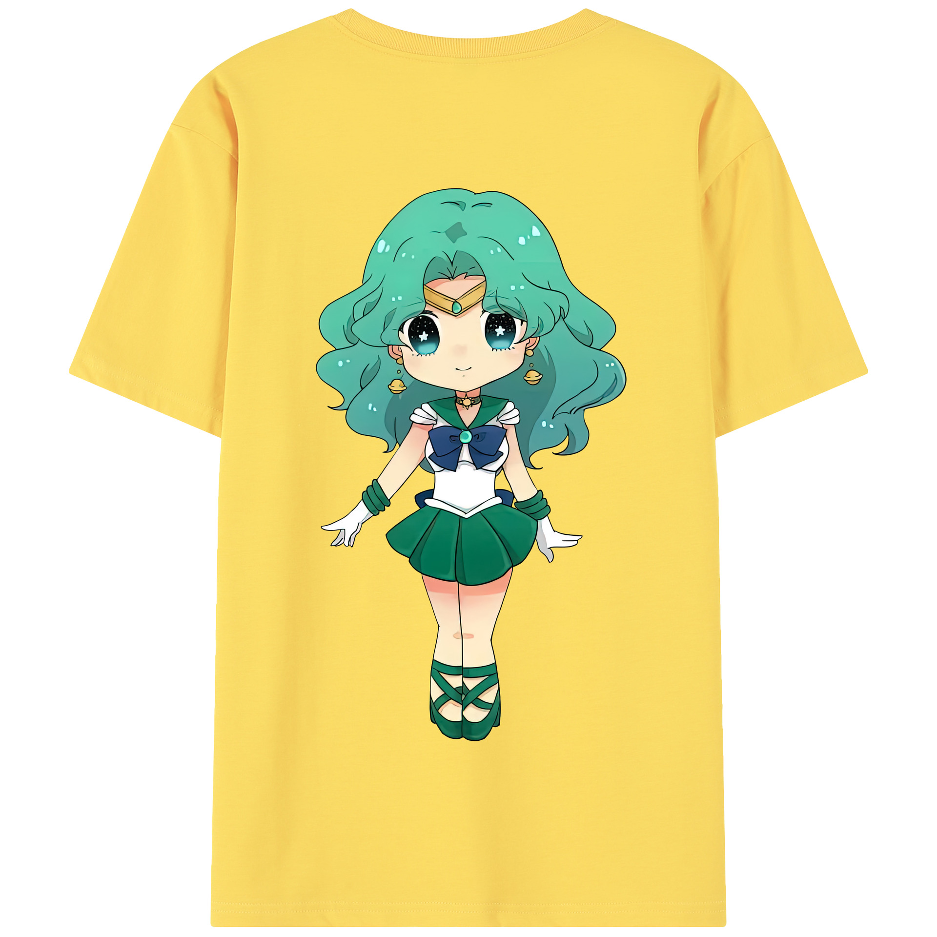 （画像用） 美少女戦士セーラームーン 海王 みちる（かいおう みちる） Sailor Moon Kaiou Michiru 綿100％半袖Tシャツ（背面プリント）