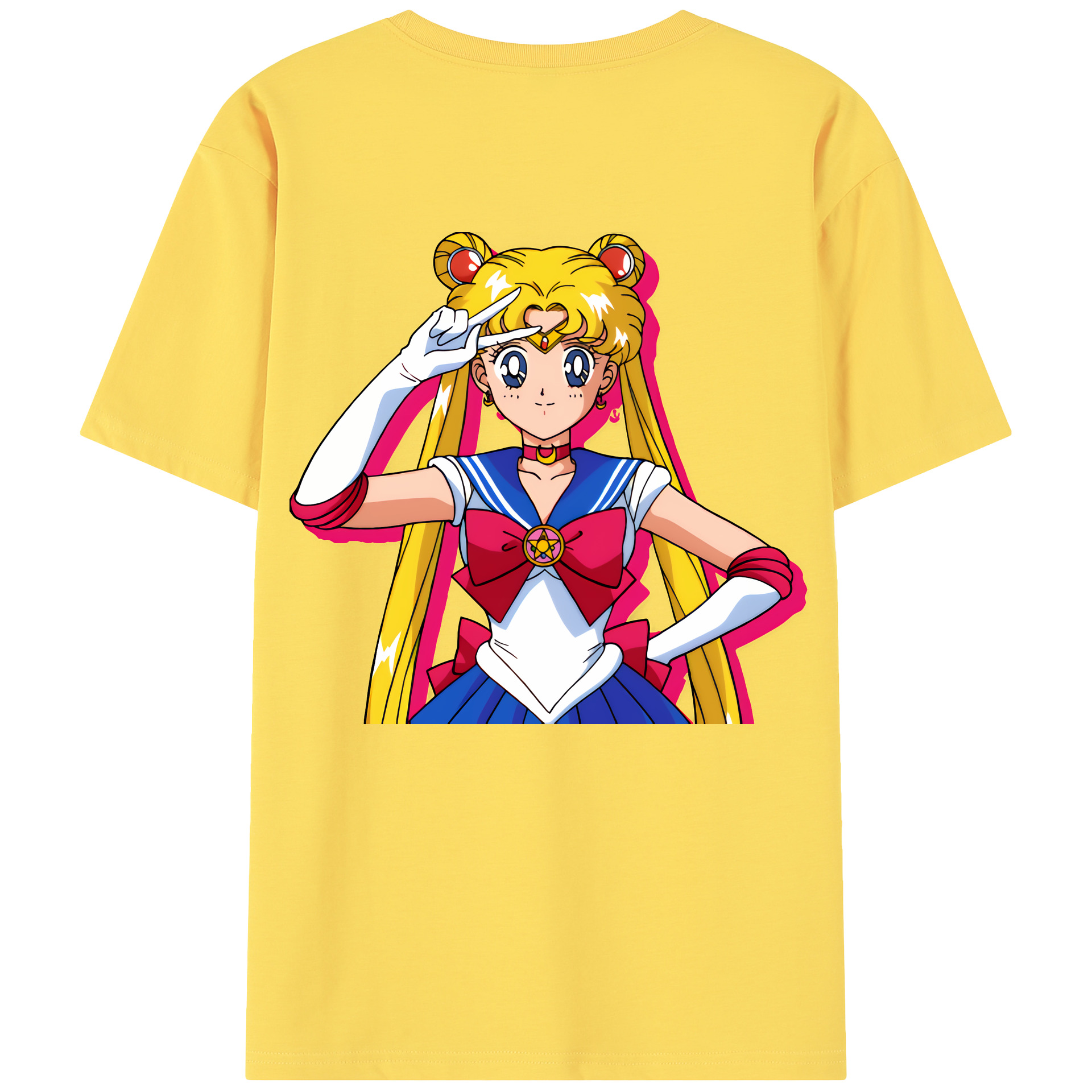 （画像用） 美少女戦士セーラームーン 月野 うさぎ つきの うさぎ Sailor Moon Tsukino Usagi 綿100％半袖Tシャツ（背面プリント）