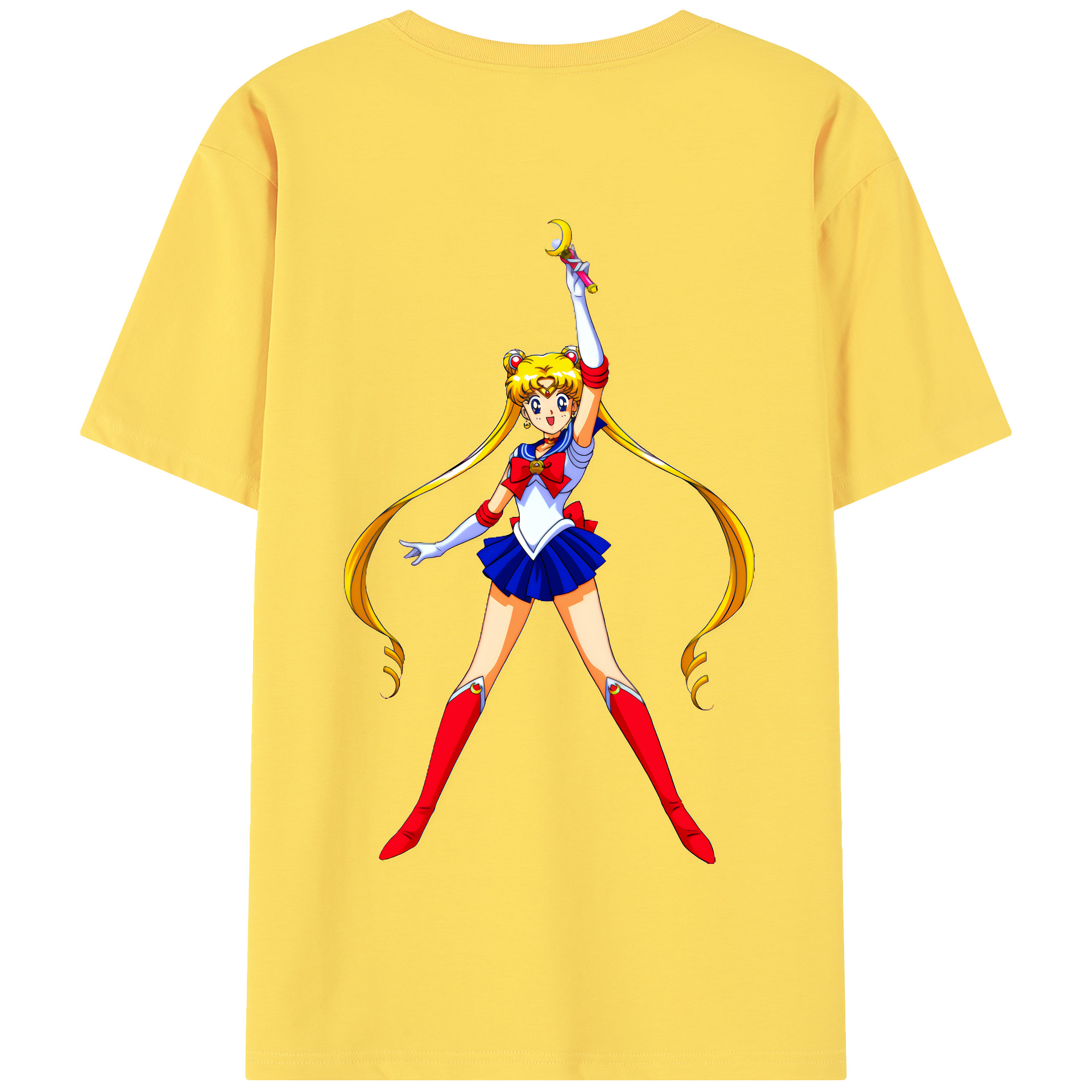 （画像用） 美少女戦士セーラームーン 月野 うさぎ つきの うさぎ Sailor Moon Tsukino Usagi 綿100％半袖Tシャツ（背面プリント）