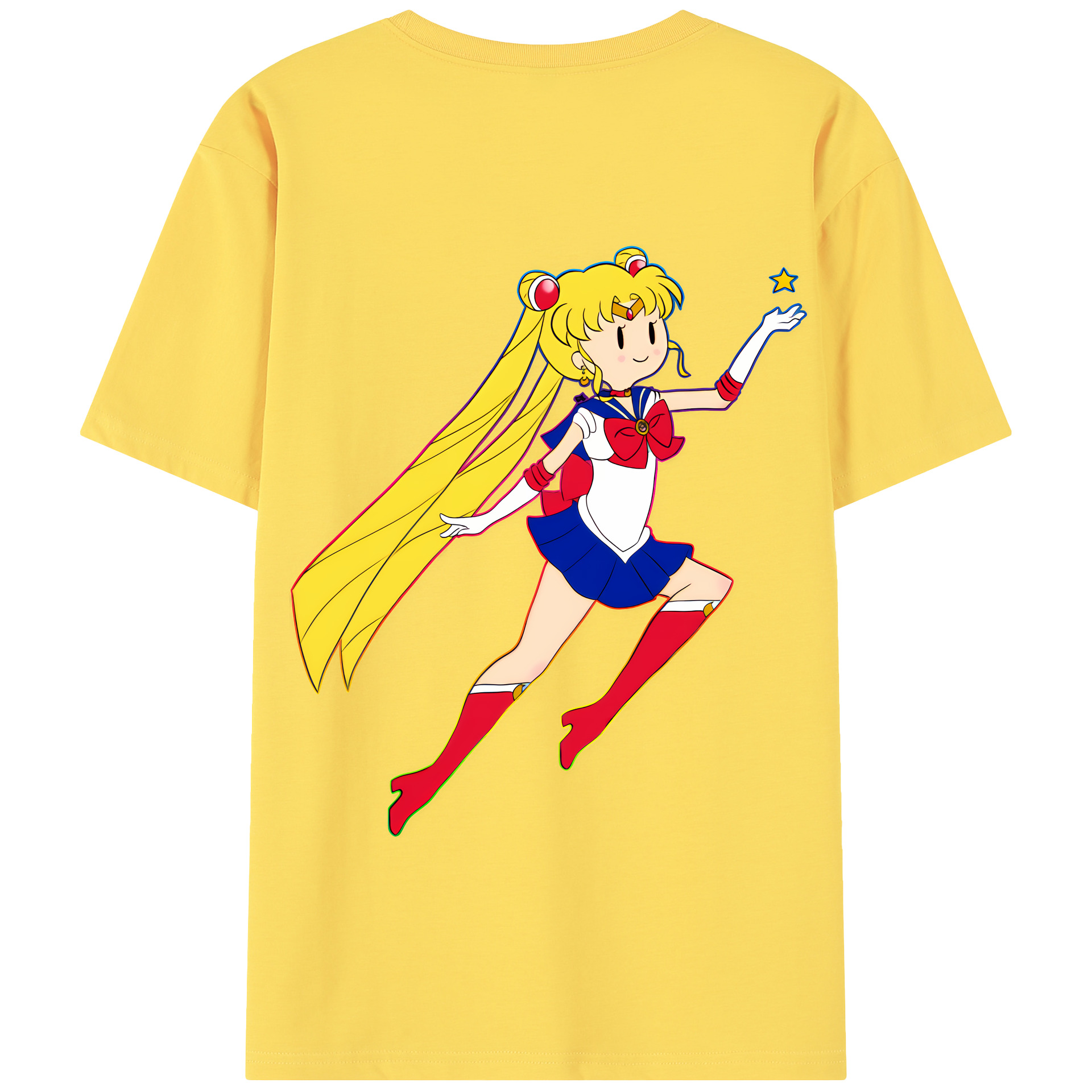 （画像用） 美少女戦士セーラームーン 月野 うさぎ つきの うさぎ Sailor Moon Tsukino Usagi 綿100％半袖Tシャツ（背面プリント）