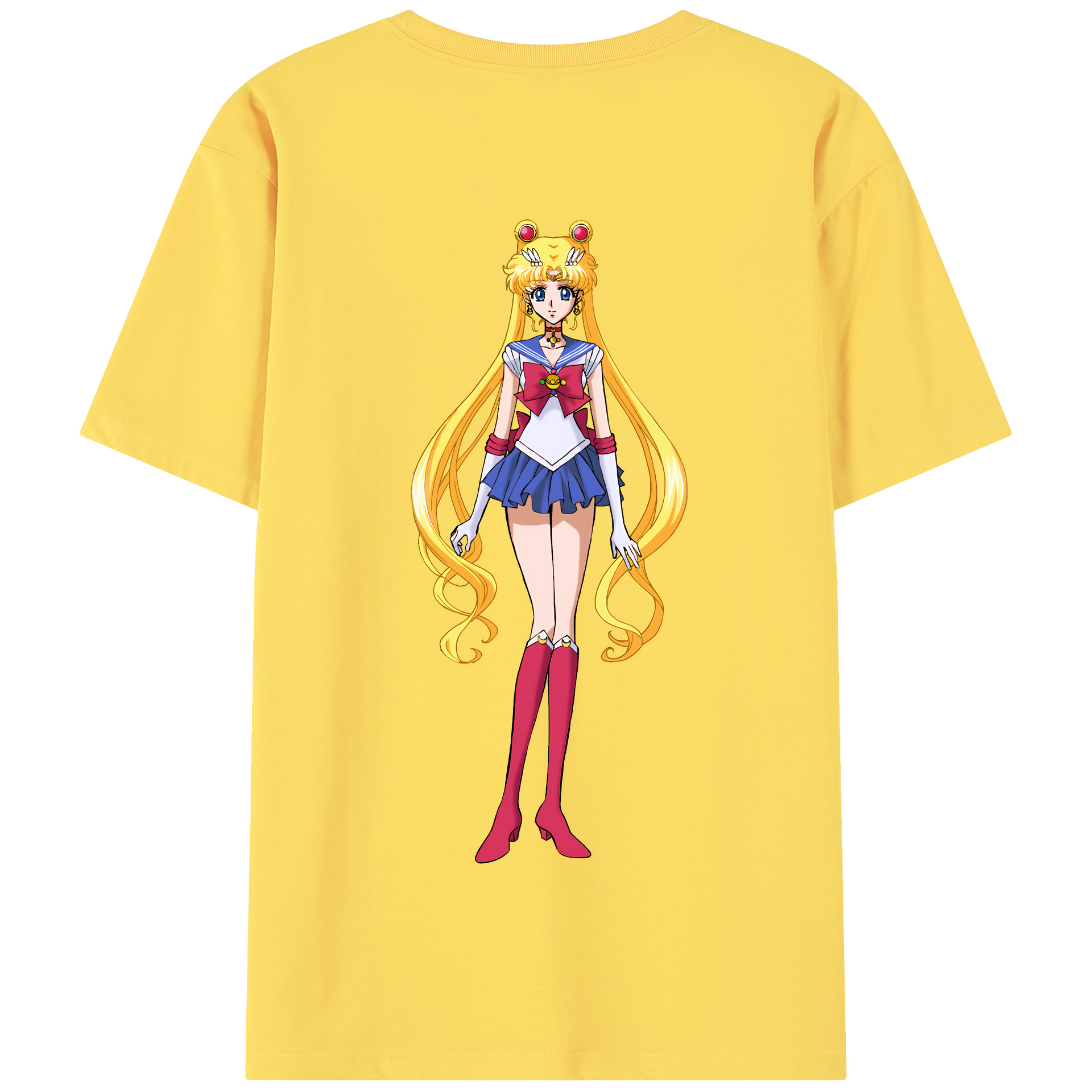 （画像用） 美少女戦士セーラームーン 月野 うさぎ つきの うさぎ Sailor Moon Tsukino Usagi 綿100％半袖Tシャツ（背面プリント）