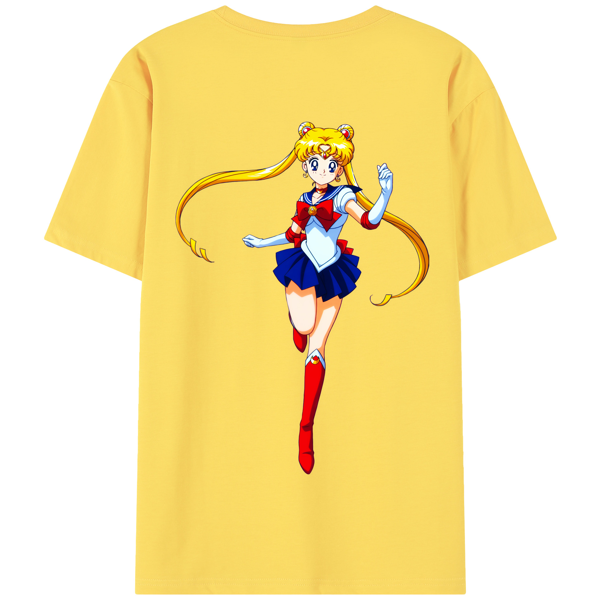 （画像用） 美少女戦士セーラームーン 月野 うさぎ つきの うさぎ Sailor Moon Tsukino Usagi 綿100％半袖Tシャツ（背面プリント）