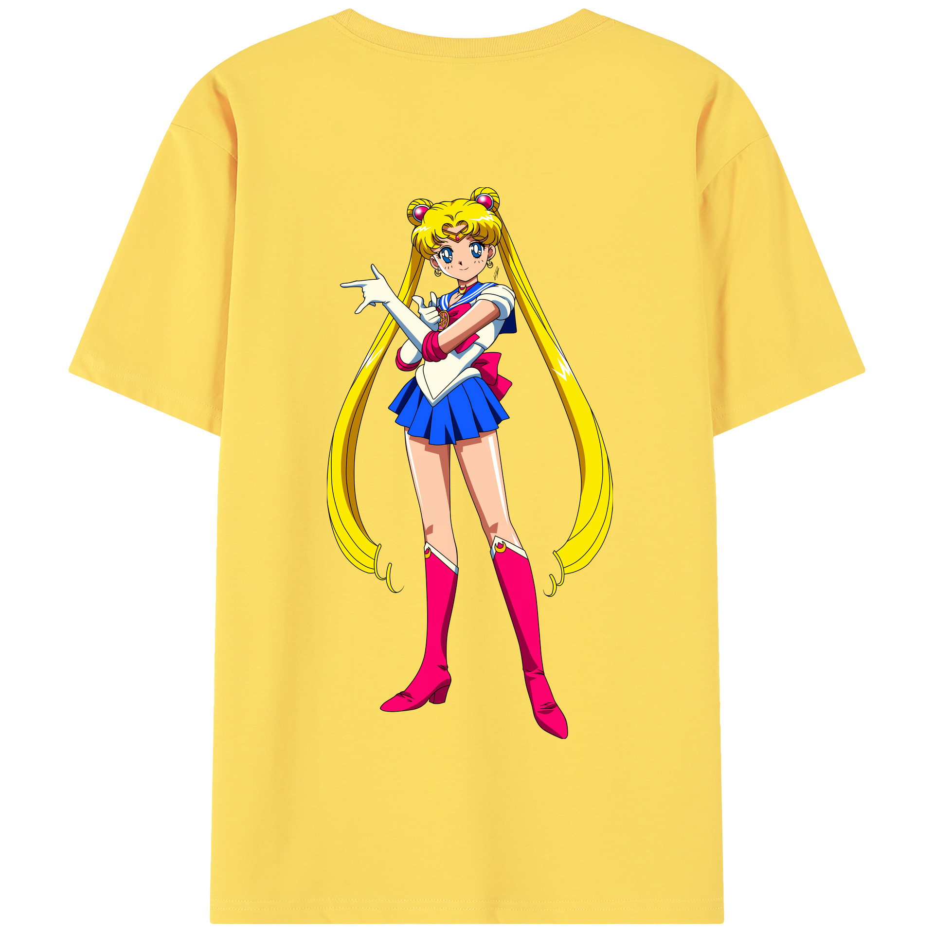 （画像用） 美少女戦士セーラームーン 月野 うさぎ つきの うさぎ Sailor Moon Tsukino Usagi 綿100％半袖Tシャツ（背面プリント）