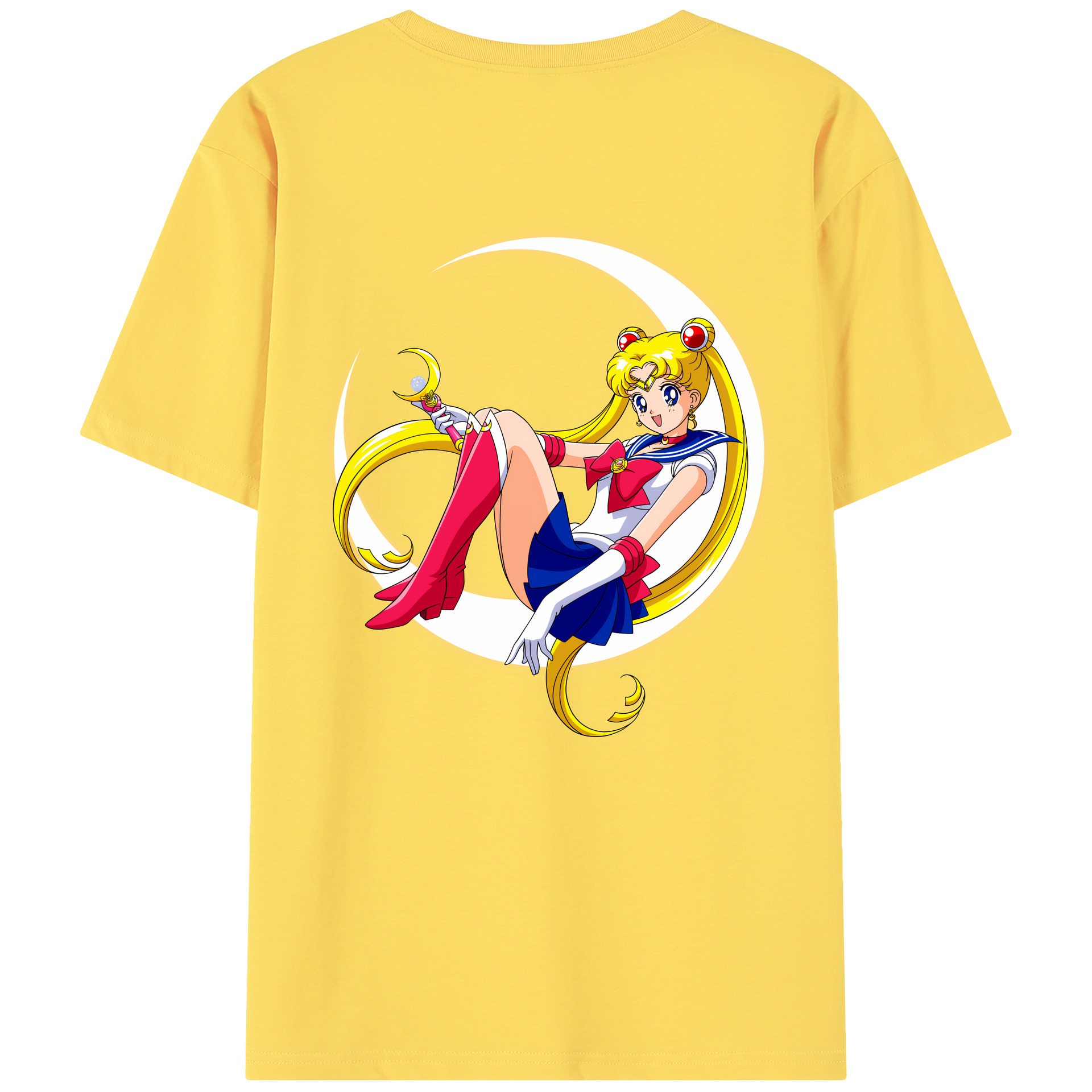 （画像用） 美少女戦士セーラームーン 月野 うさぎ つきの うさぎ Sailor Moon Tsukino Usagi 綿100％半袖Tシャツ（背面プリント）