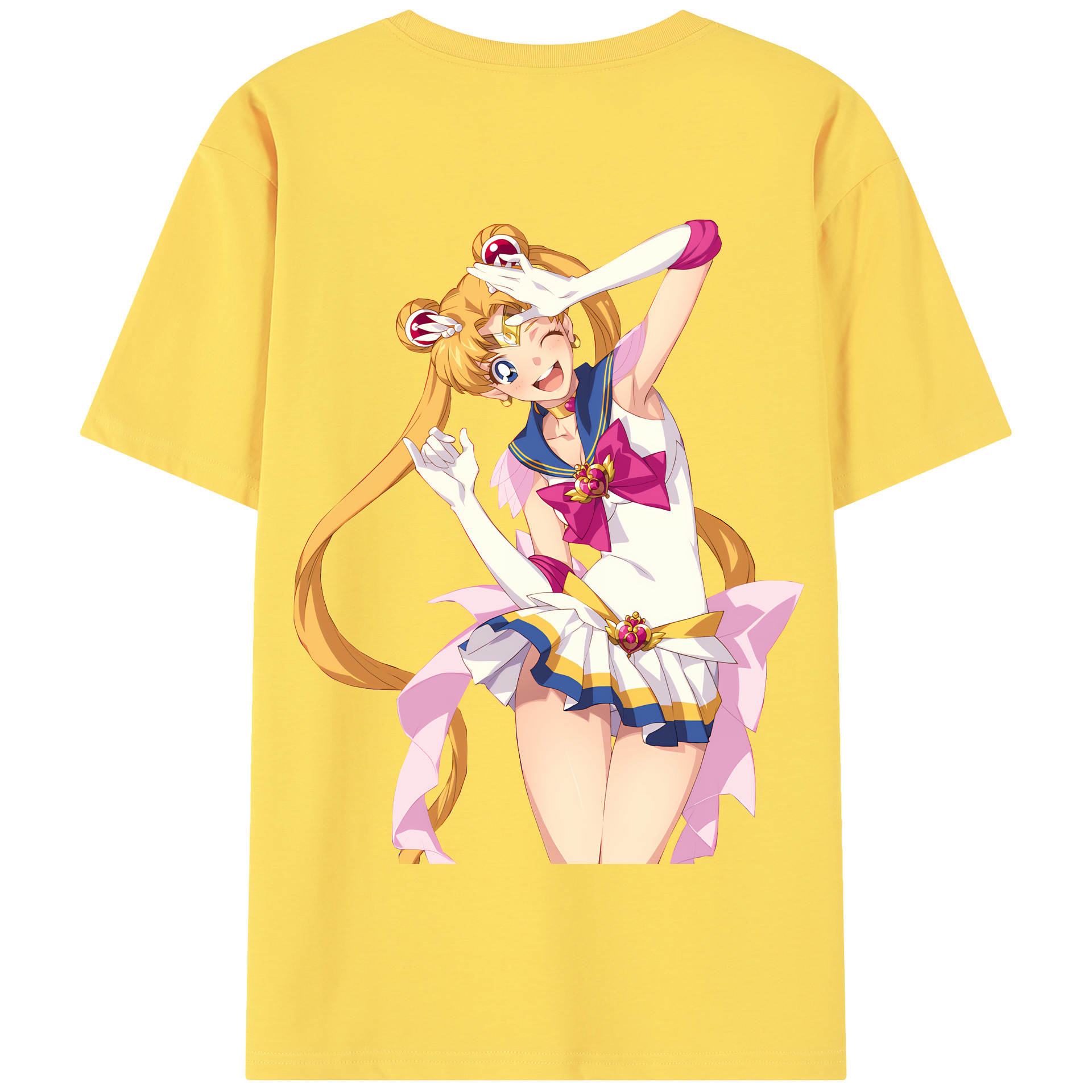 （画像用） 美少女戦士セーラームーン 月野 うさぎ つきの うさぎ Sailor Moon Tsukino Usagi 綿100％半袖Tシャツ（背面プリント）