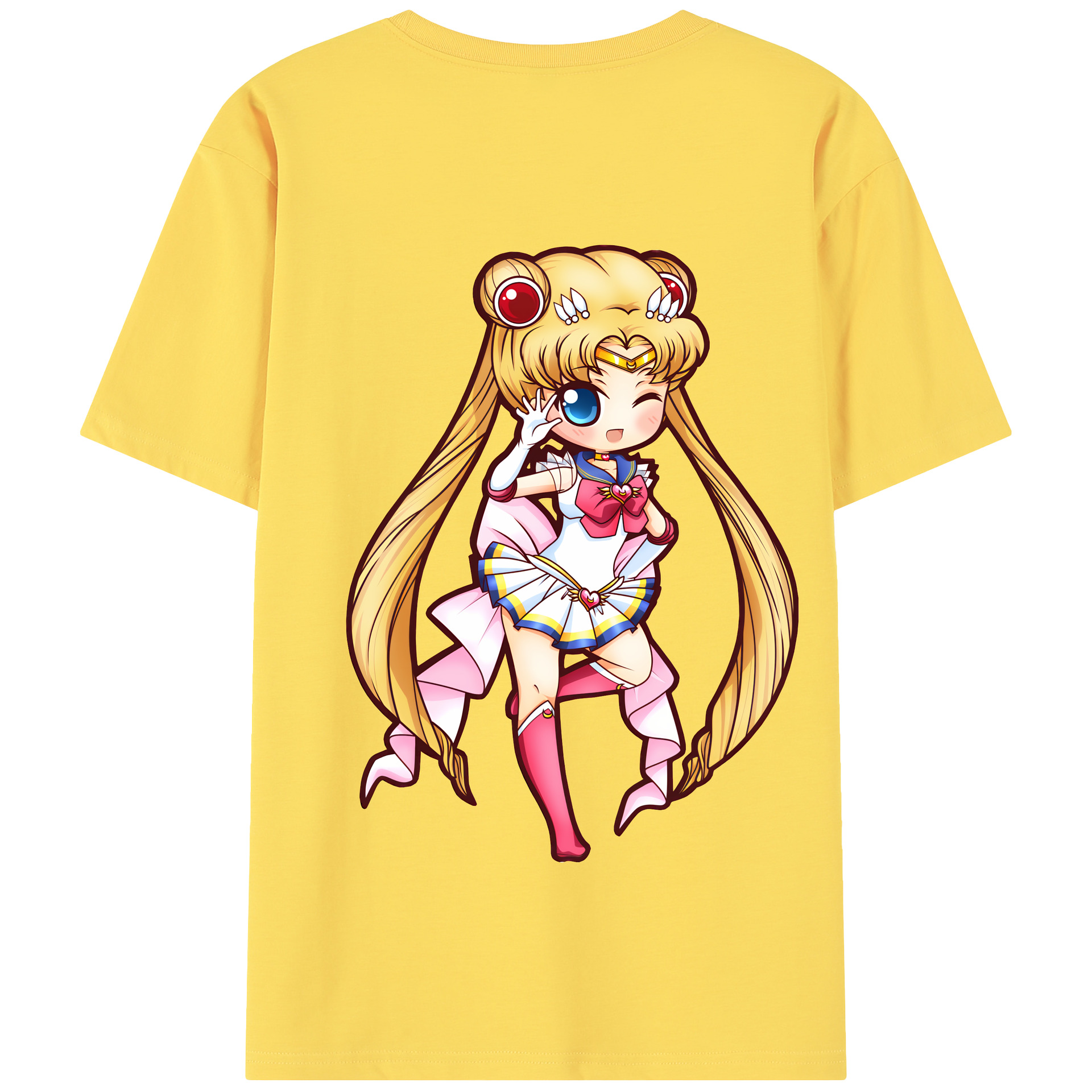 （画像用） 美少女戦士セーラームーン 月野 うさぎ つきの うさぎ Sailor Moon Tsukino Usagi 綿100％半袖Tシャツ（背面プリント）
