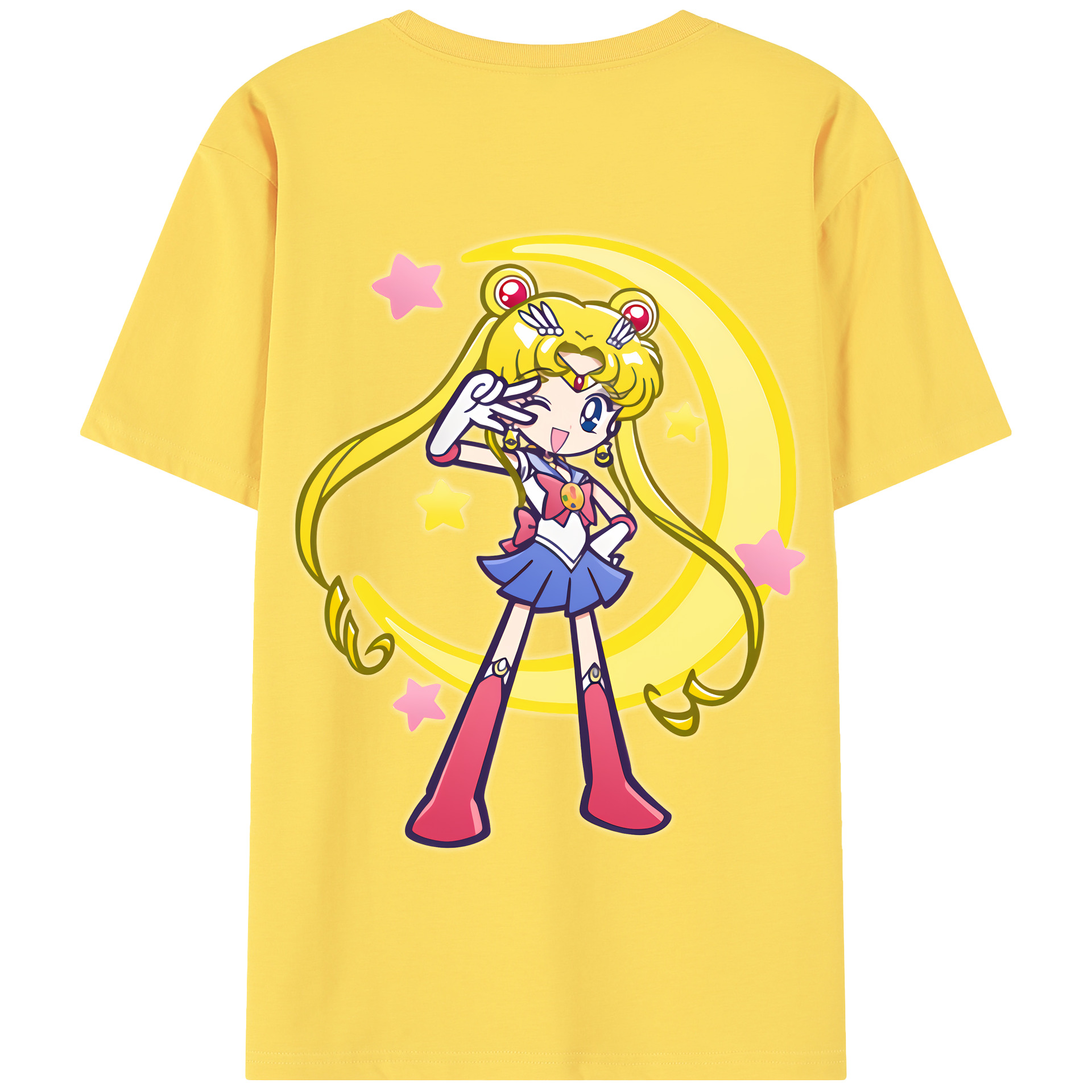 （画像用） 美少女戦士セーラームーン 月野 うさぎ つきの うさぎ Sailor Moon Tsukino Usagi 綿100％半袖Tシャツ（背面プリント）
