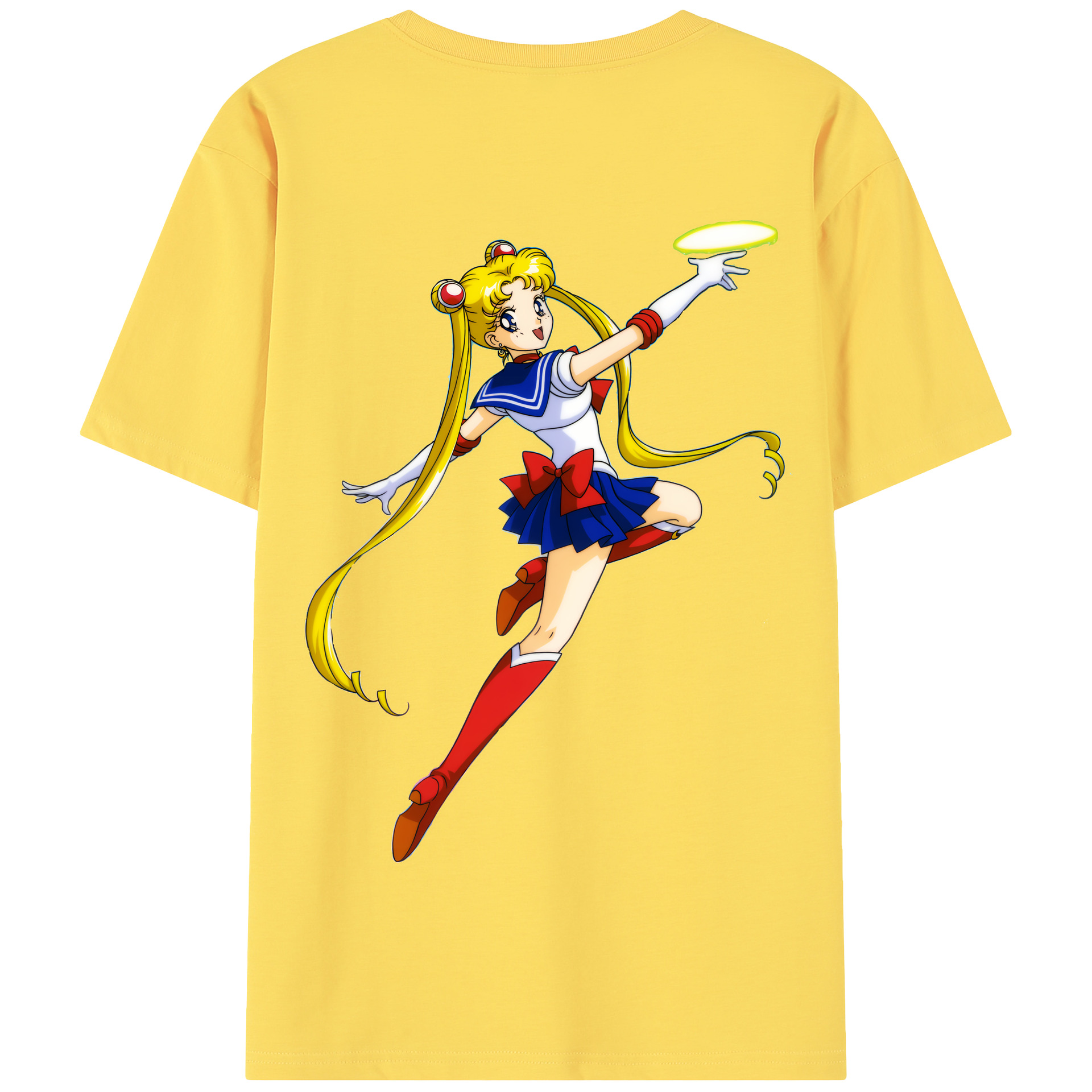 （画像用） 美少女戦士セーラームーン 月野 うさぎ つきの うさぎ Sailor Moon Tsukino Usagi 綿100％半袖Tシャツ（背面プリント）
