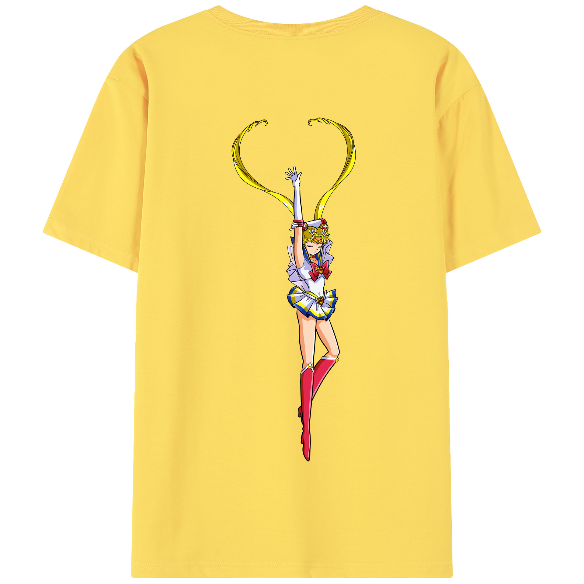 （画像用） 美少女戦士セーラームーン 月野 うさぎ つきの うさぎ Sailor Moon Tsukino Usagi 綿100％半袖Tシャツ（背面プリント）