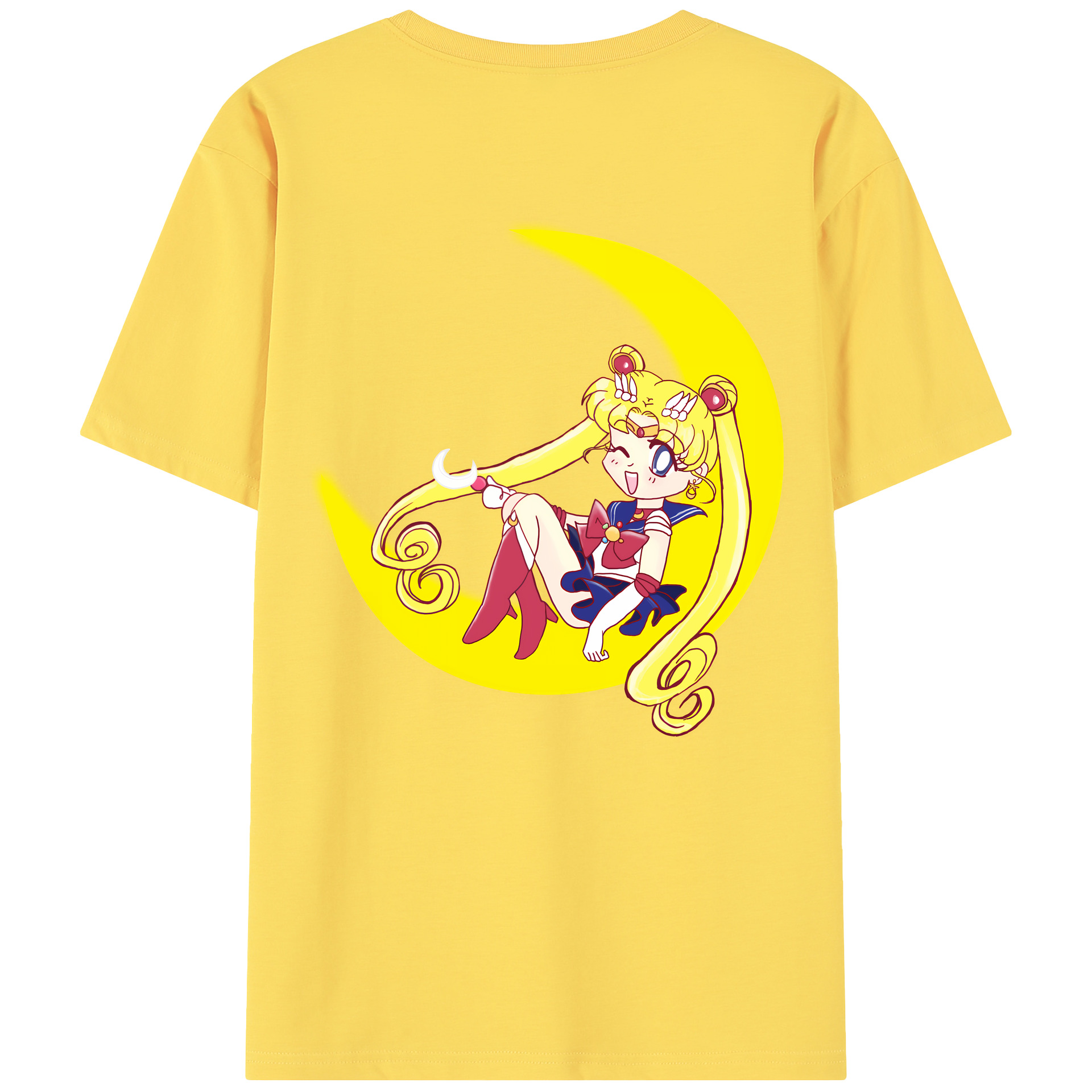 （画像用） 美少女戦士セーラームーン 月野 うさぎ つきの うさぎ Sailor Moon Tsukino Usagi 綿100％半袖Tシャツ（背面プリント）