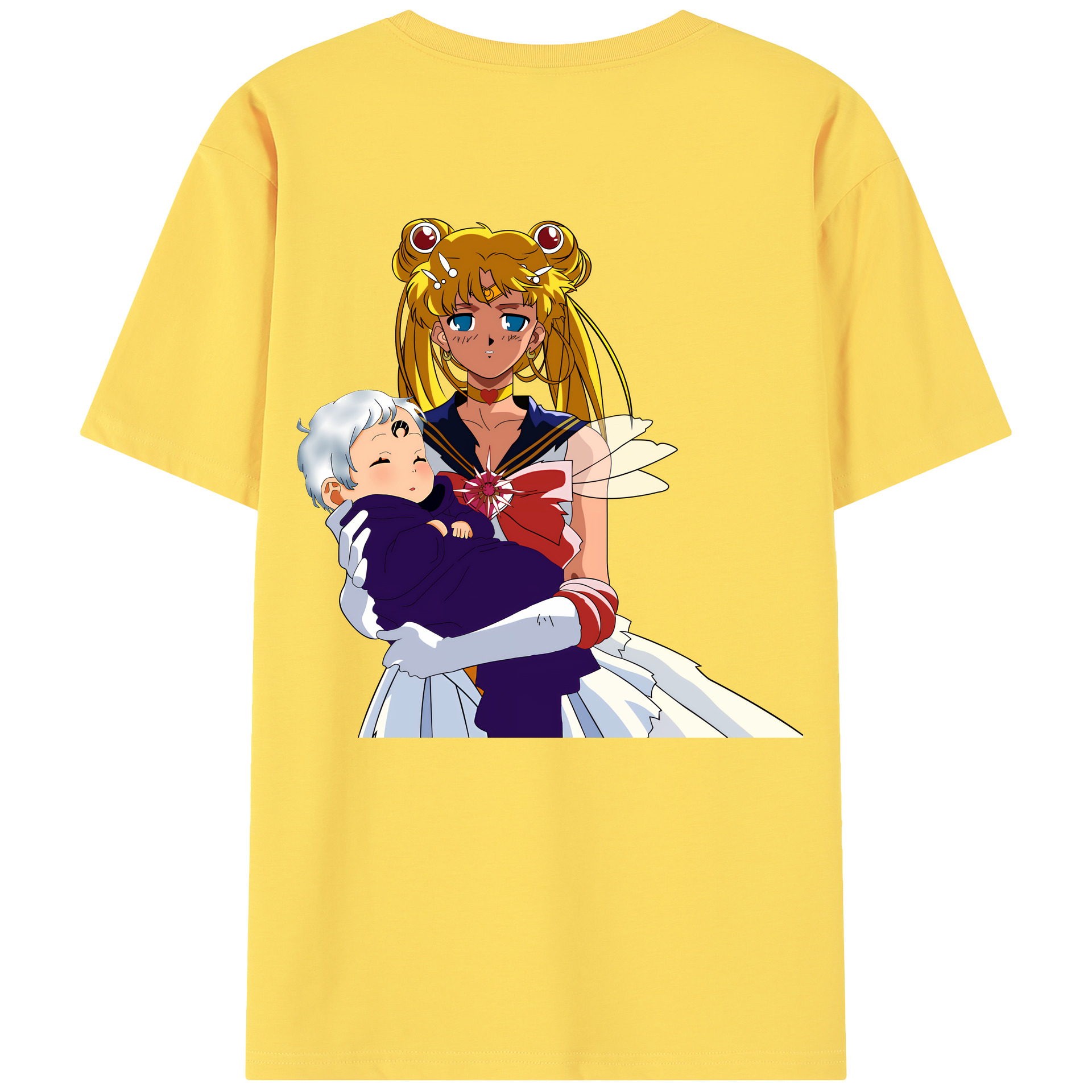 （画像用） 美少女戦士セーラームーン 月野 うさぎ つきの うさぎ Sailor Moon Tsukino Usagi 綿100％半袖Tシャツ（背面プリント）