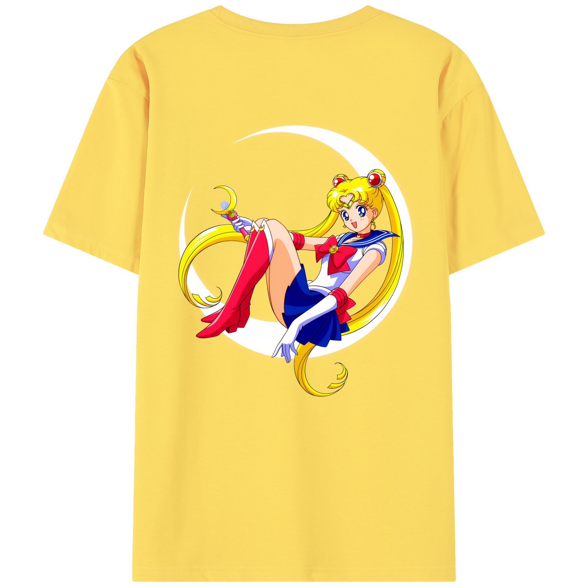 （画像用） 美少女戦士セーラームーン 月野 うさぎ つきの うさぎ Sailor Moon Tsukino Usagi 綿100％半袖Tシャツ（背面プリント）