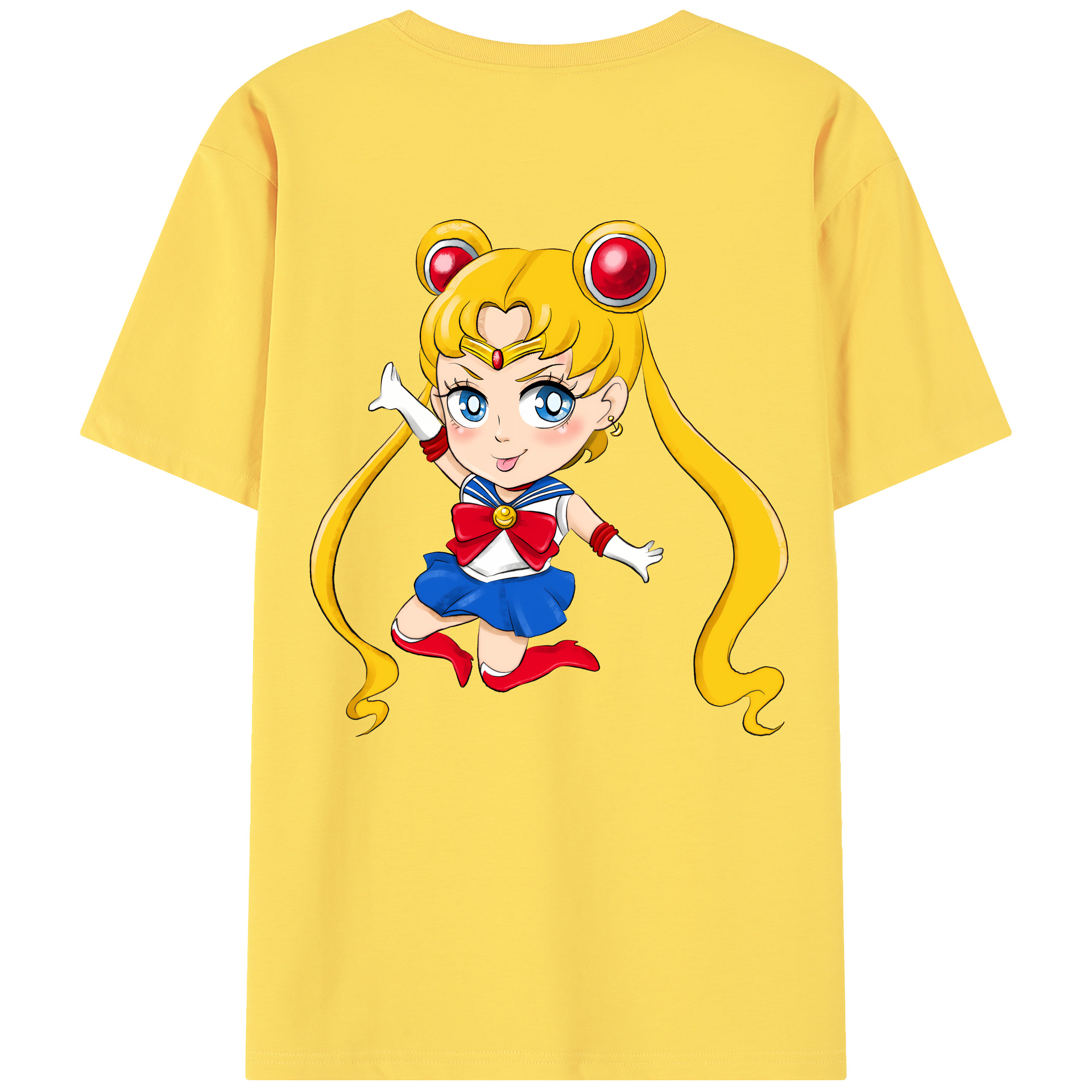 （画像用） 美少女戦士セーラームーン 月野 うさぎ つきの うさぎ Sailor Moon Tsukino Usagi 綿100％半袖Tシャツ（背面プリント）
