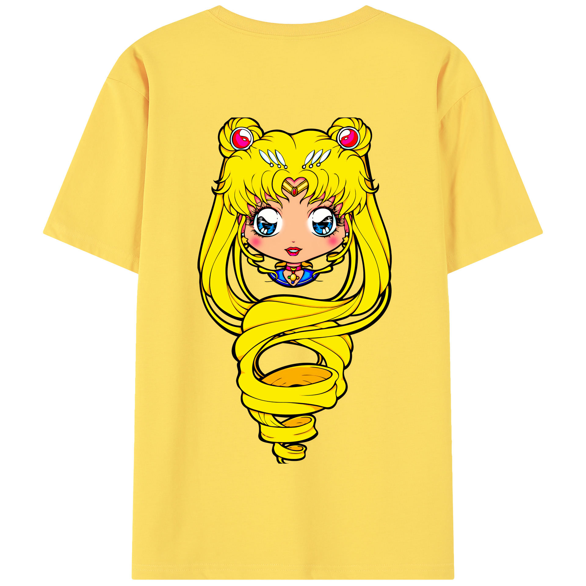（画像用） 美少女戦士セーラームーン 月野 うさぎ つきの うさぎ Sailor Moon Tsukino Usagi 綿100％半袖Tシャツ（背面プリント）