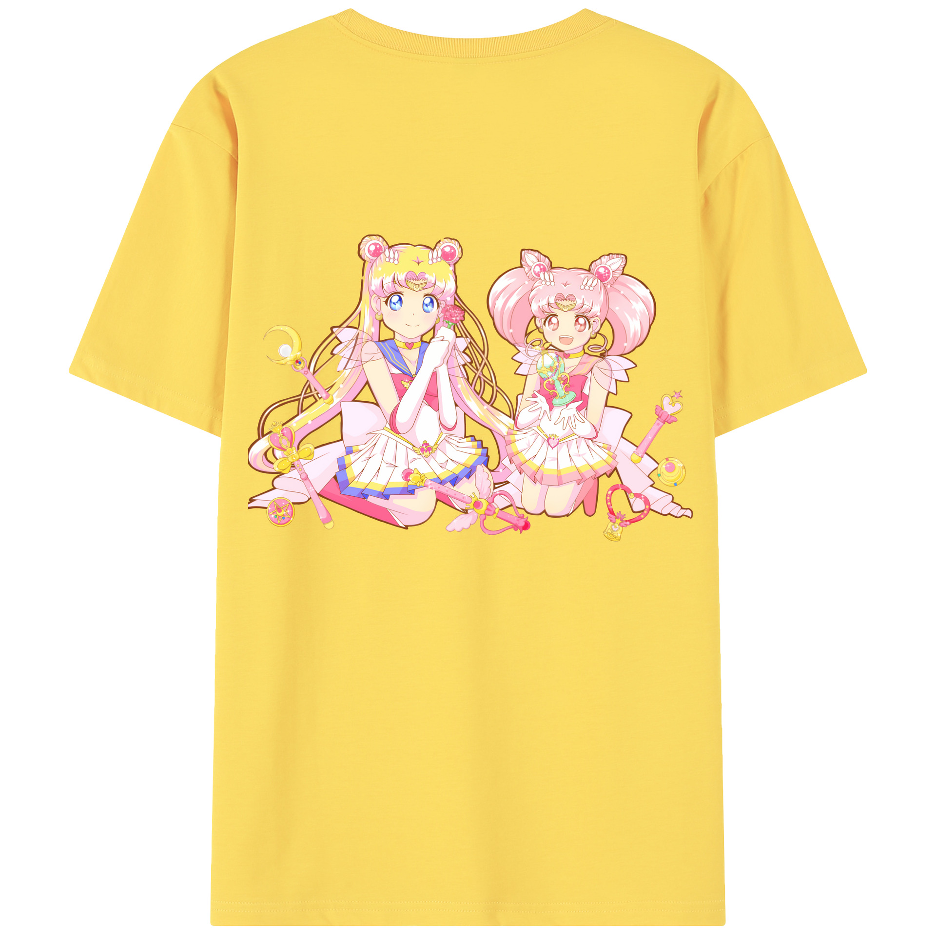 （画像用） 美少女戦士セーラームーン 月野 うさぎ つきの うさぎ Sailor Moon Tsukino Usagi 綿100％半袖Tシャツ（背面プリント）