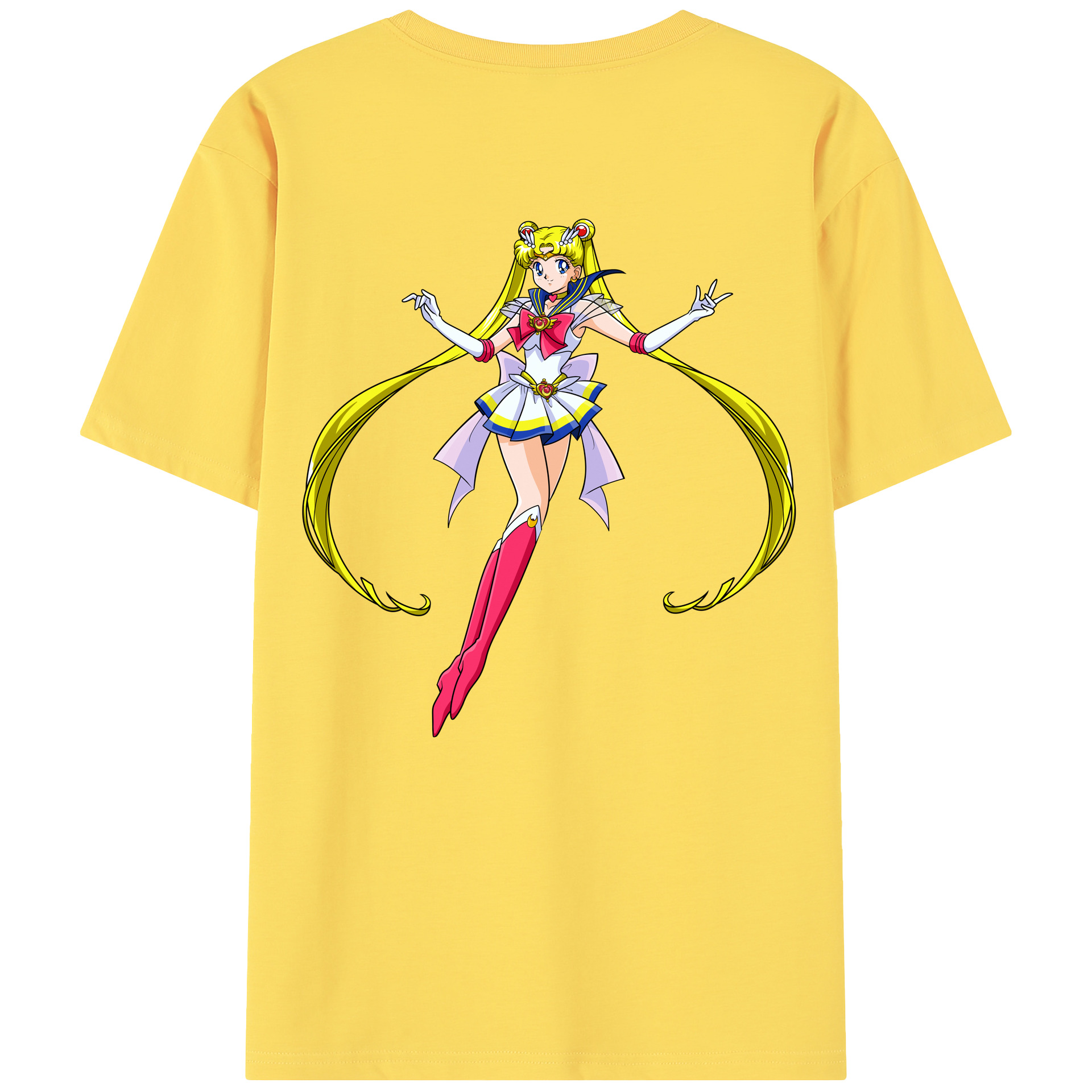 （画像用） 美少女戦士セーラームーン 月野 うさぎ つきの うさぎ Sailor Moon Tsukino Usagi 綿100％半袖Tシャツ（背面プリント）
