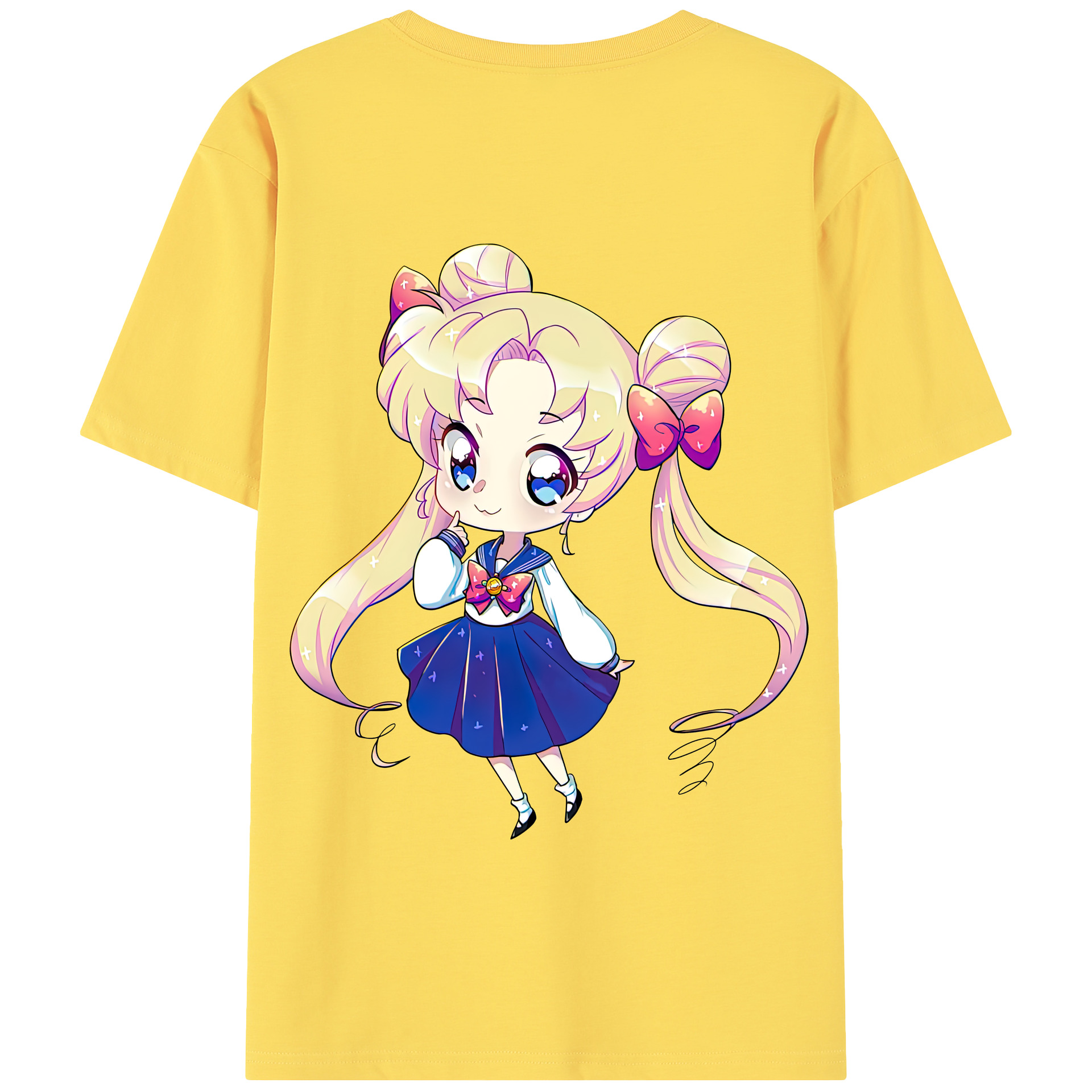 （画像用） 美少女戦士セーラームーン 月野 うさぎ つきの うさぎ Sailor Moon Tsukino Usagi 綿100％半袖Tシャツ（背面プリント）