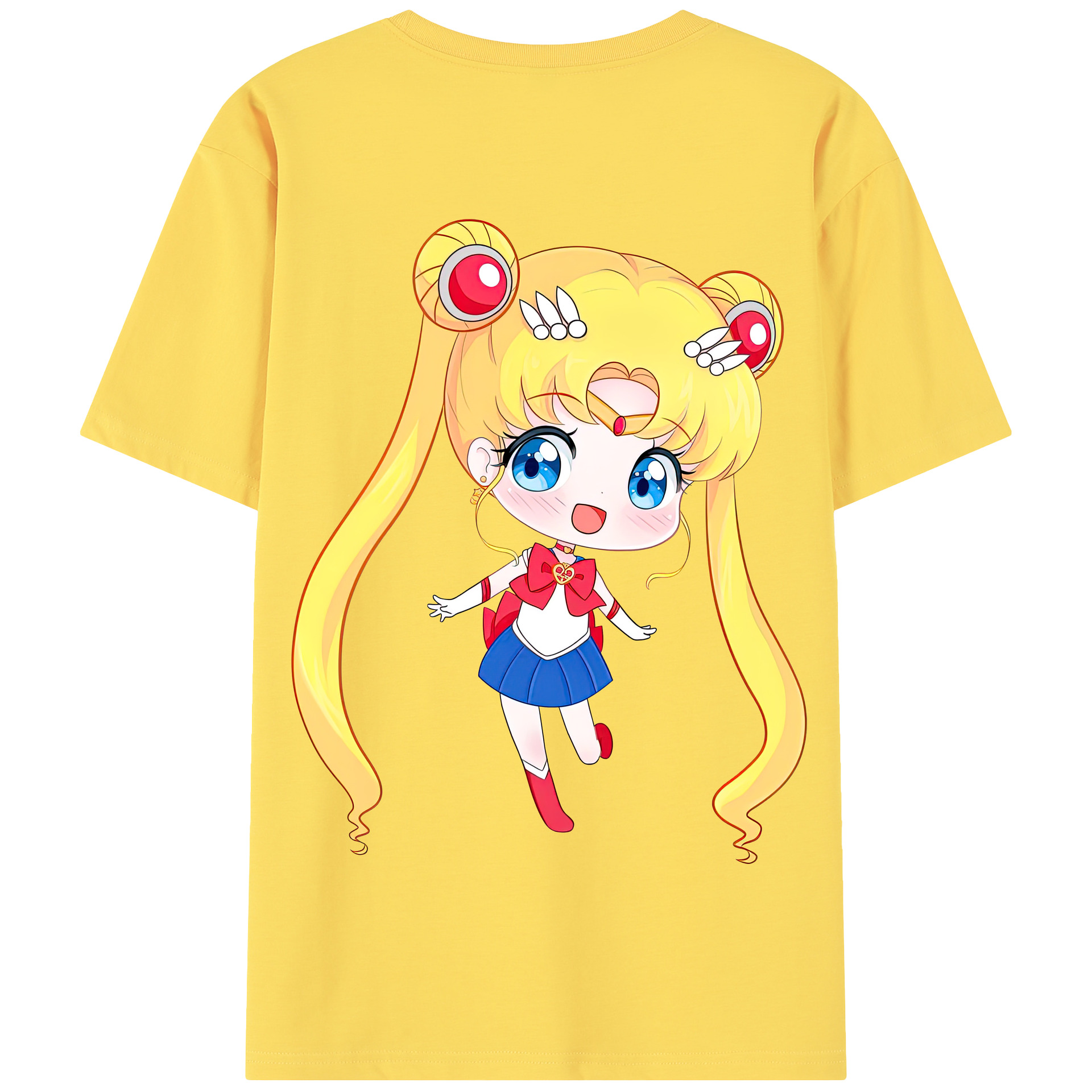 （画像用） 美少女戦士セーラームーン 月野 うさぎ つきの うさぎ Sailor Moon Tsukino Usagi 綿100％半袖Tシャツ（背面プリント）
