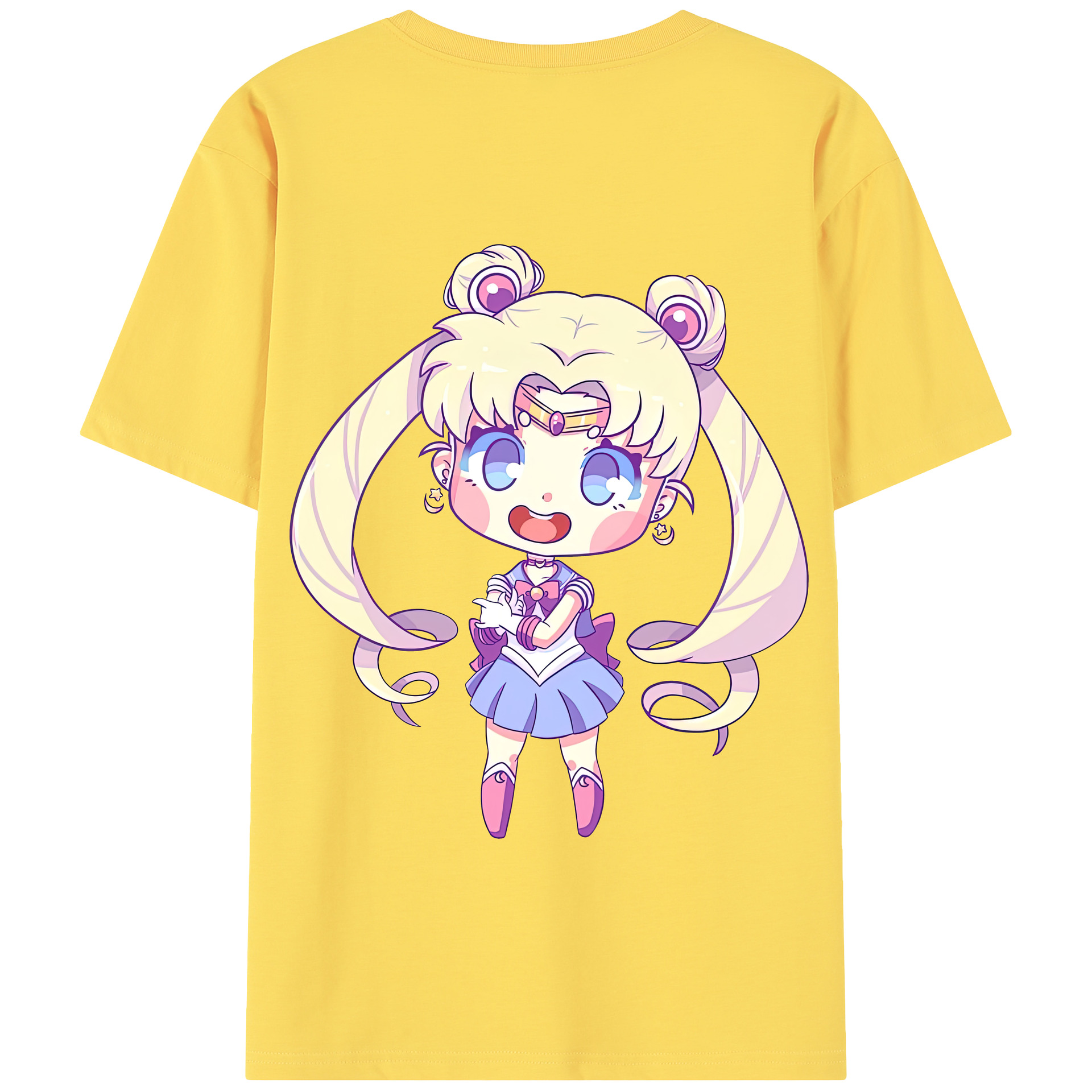 （画像用） 美少女戦士セーラームーン 月野 うさぎ つきの うさぎ Sailor Moon Tsukino Usagi 綿100％半袖Tシャツ（背面プリント）