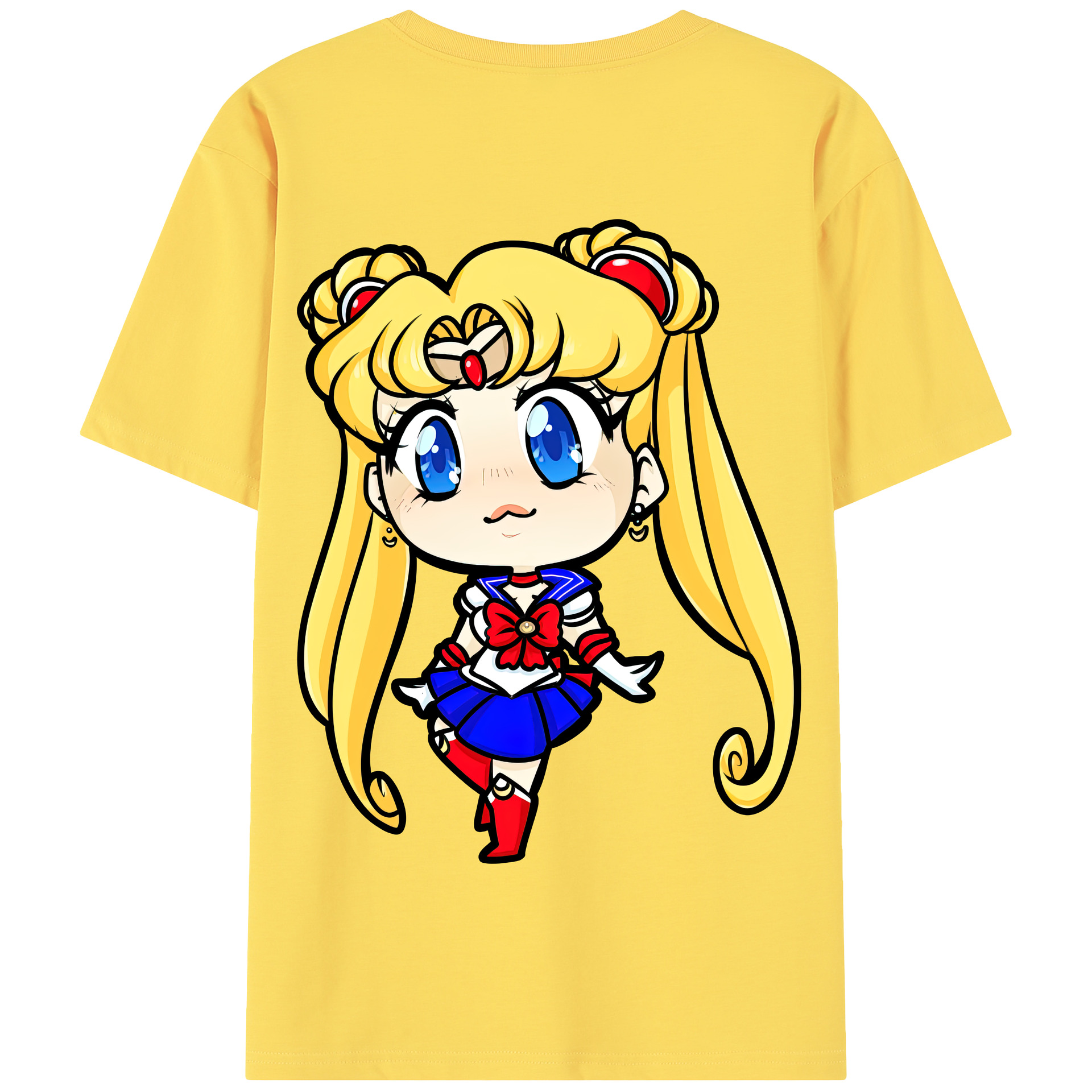 （画像用） 美少女戦士セーラームーン 月野 うさぎ つきの うさぎ Sailor Moon Tsukino Usagi 綿100％半袖Tシャツ（背面プリント）