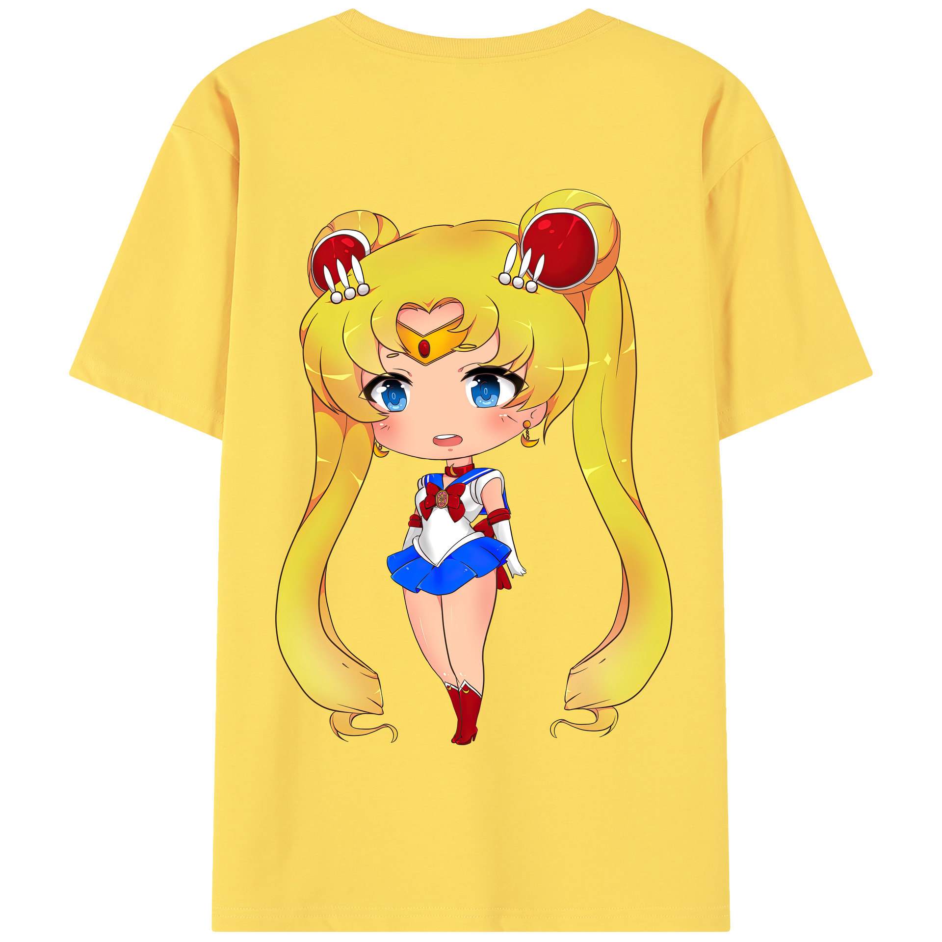 （画像用） 美少女戦士セーラームーン 月野 うさぎ つきの うさぎ Sailor Moon Tsukino Usagi 綿100％半袖Tシャツ（背面プリント）
