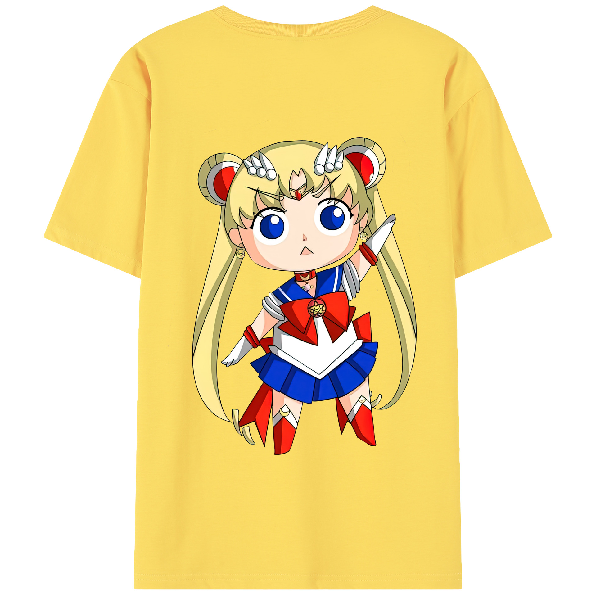 （画像用） 美少女戦士セーラームーン 月野 うさぎ つきの うさぎ Sailor Moon Tsukino Usagi 綿100％半袖Tシャツ（背面プリント）
