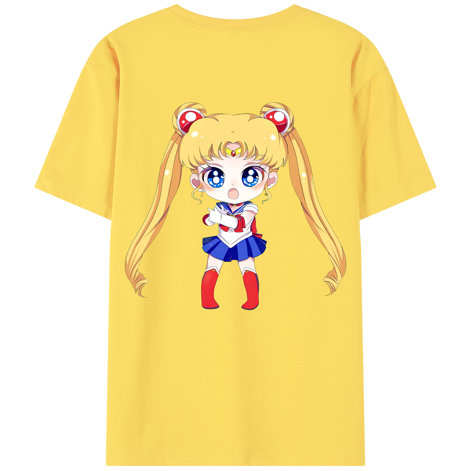 （画像用） 美少女戦士セーラームーン 月野 うさぎ つきの うさぎ Sailor Moon Tsukino Usagi 綿100％半袖Tシャツ（背面プリント）