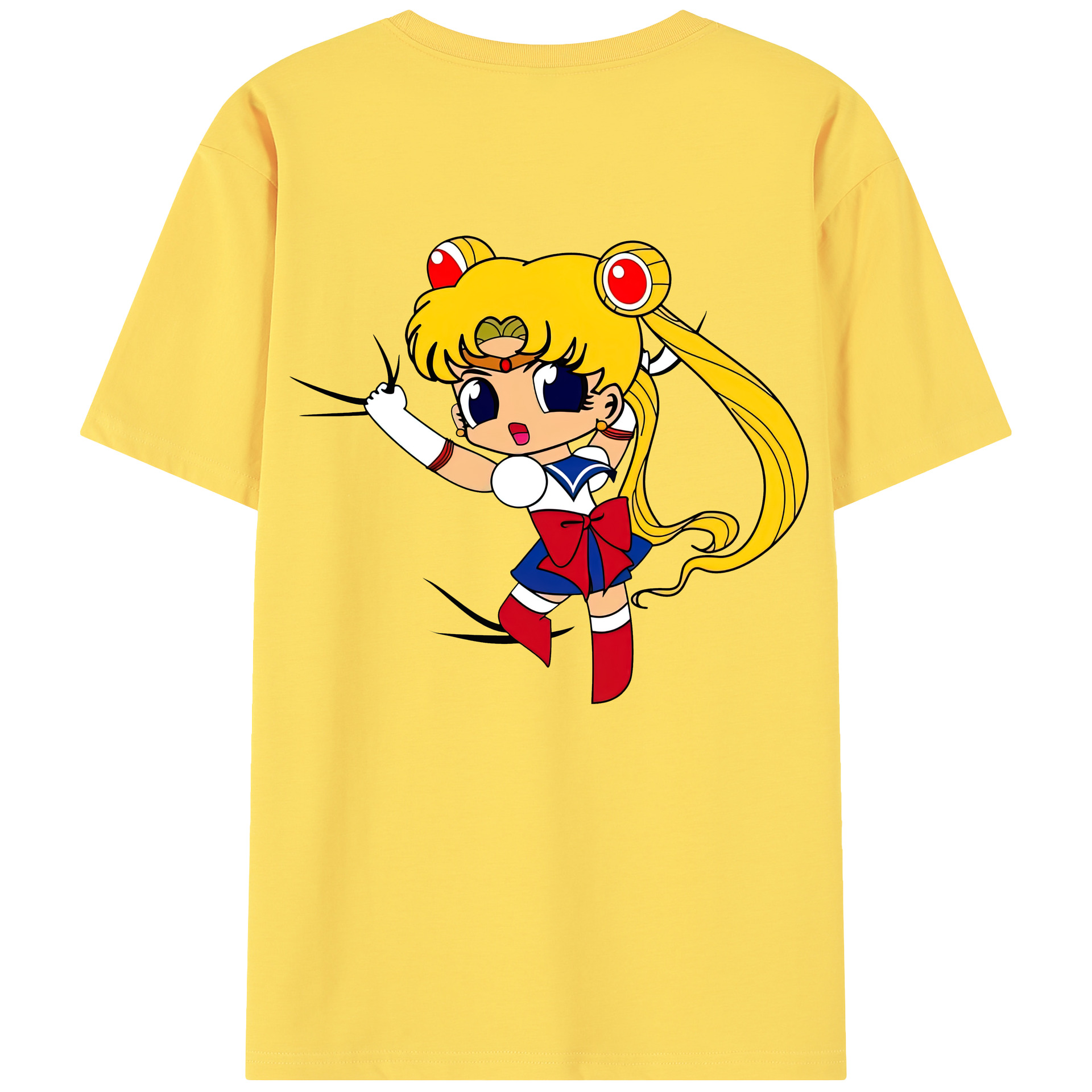（画像用） 美少女戦士セーラームーン 月野 うさぎ つきの うさぎ Sailor Moon Tsukino Usagi 綿100％半袖Tシャツ（背面プリント）