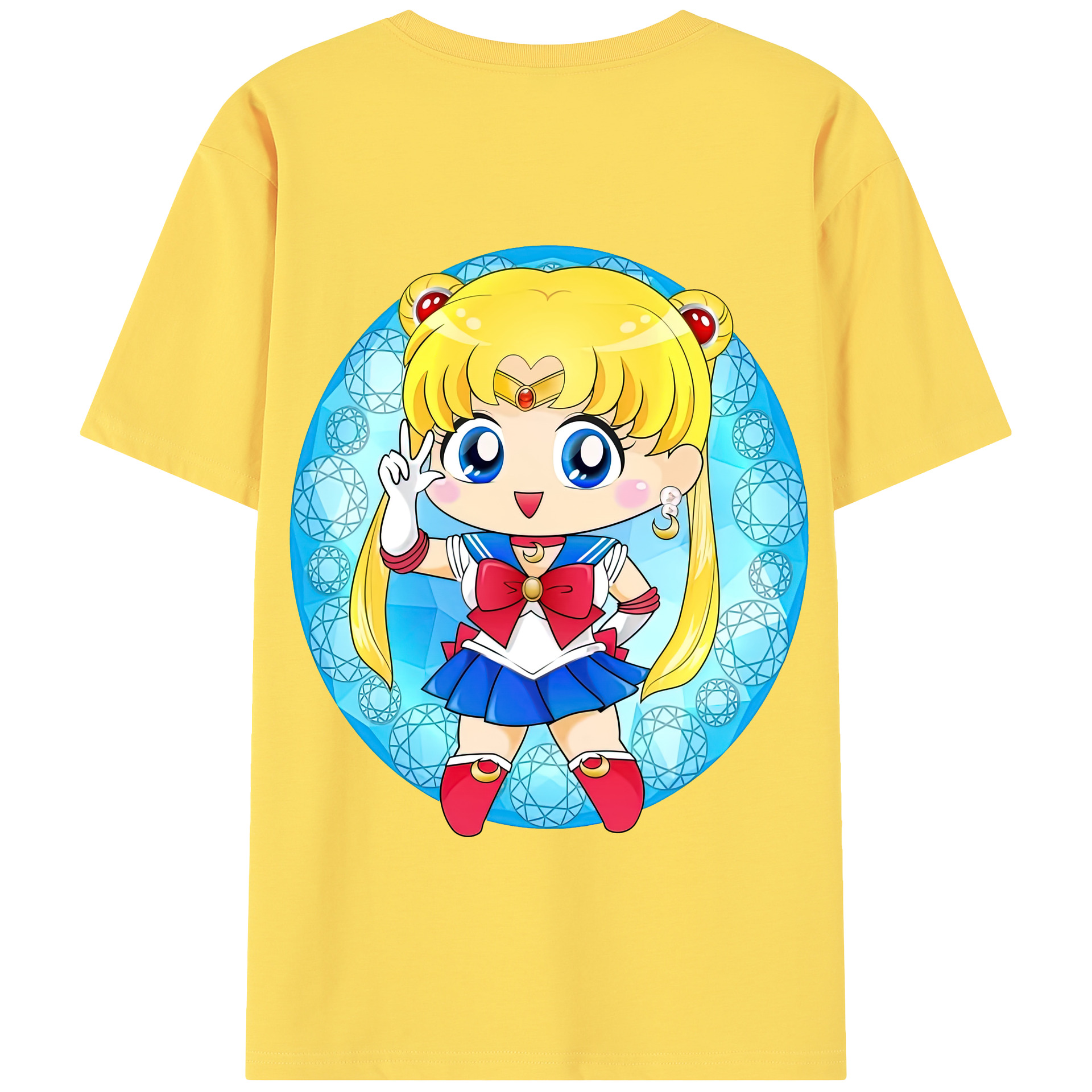 （画像用） 美少女戦士セーラームーン 月野 うさぎ つきの うさぎ Sailor Moon Tsukino Usagi 綿100％半袖Tシャツ（背面プリント）