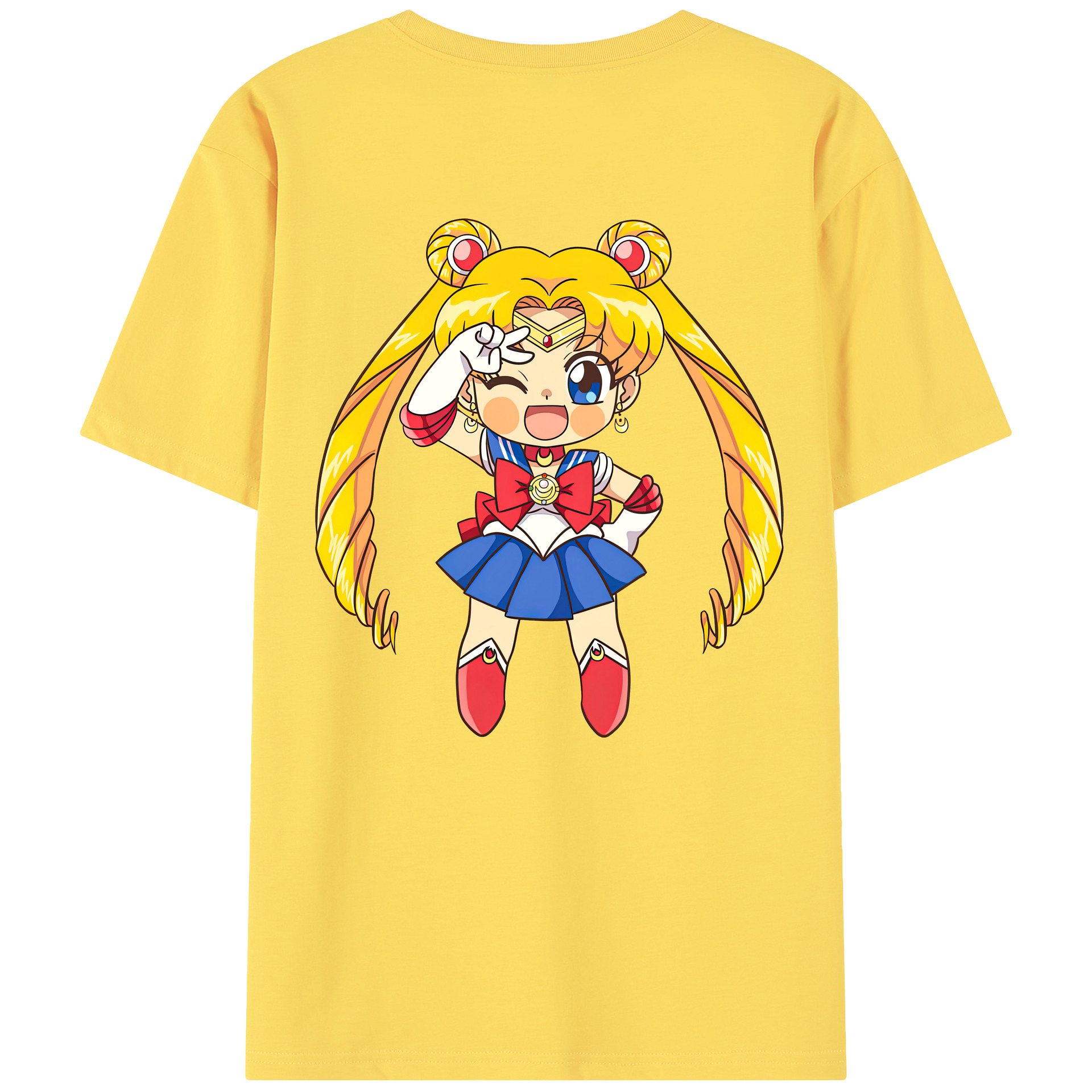 （画像用） 美少女戦士セーラームーン 月野 うさぎ つきの うさぎ Sailor Moon Tsukino Usagi 綿100％半袖Tシャツ（背面プリント）