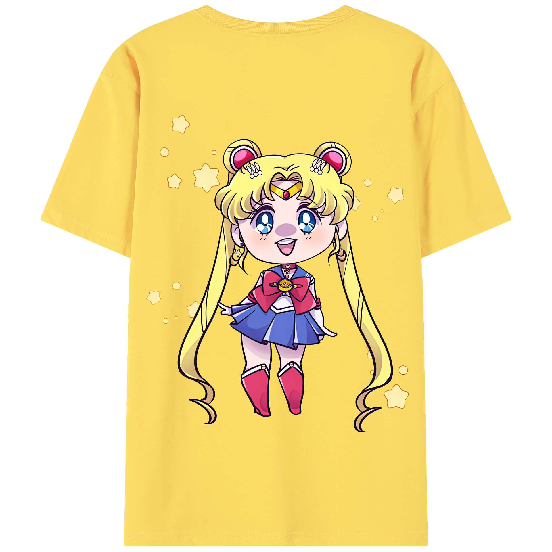 （画像用） 美少女戦士セーラームーン 月野 うさぎ つきの うさぎ Sailor Moon Tsukino Usagi 綿100％半袖Tシャツ（背面プリント）