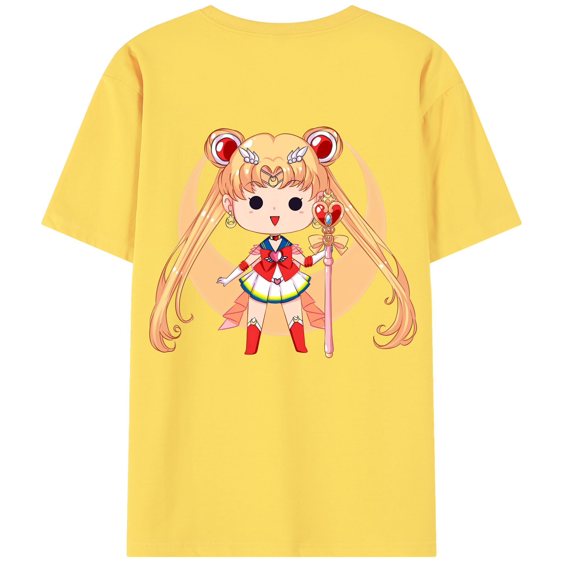 （画像用） 美少女戦士セーラームーン 月野 うさぎ つきの うさぎ Sailor Moon Tsukino Usagi 綿100％半袖Tシャツ（背面プリント）