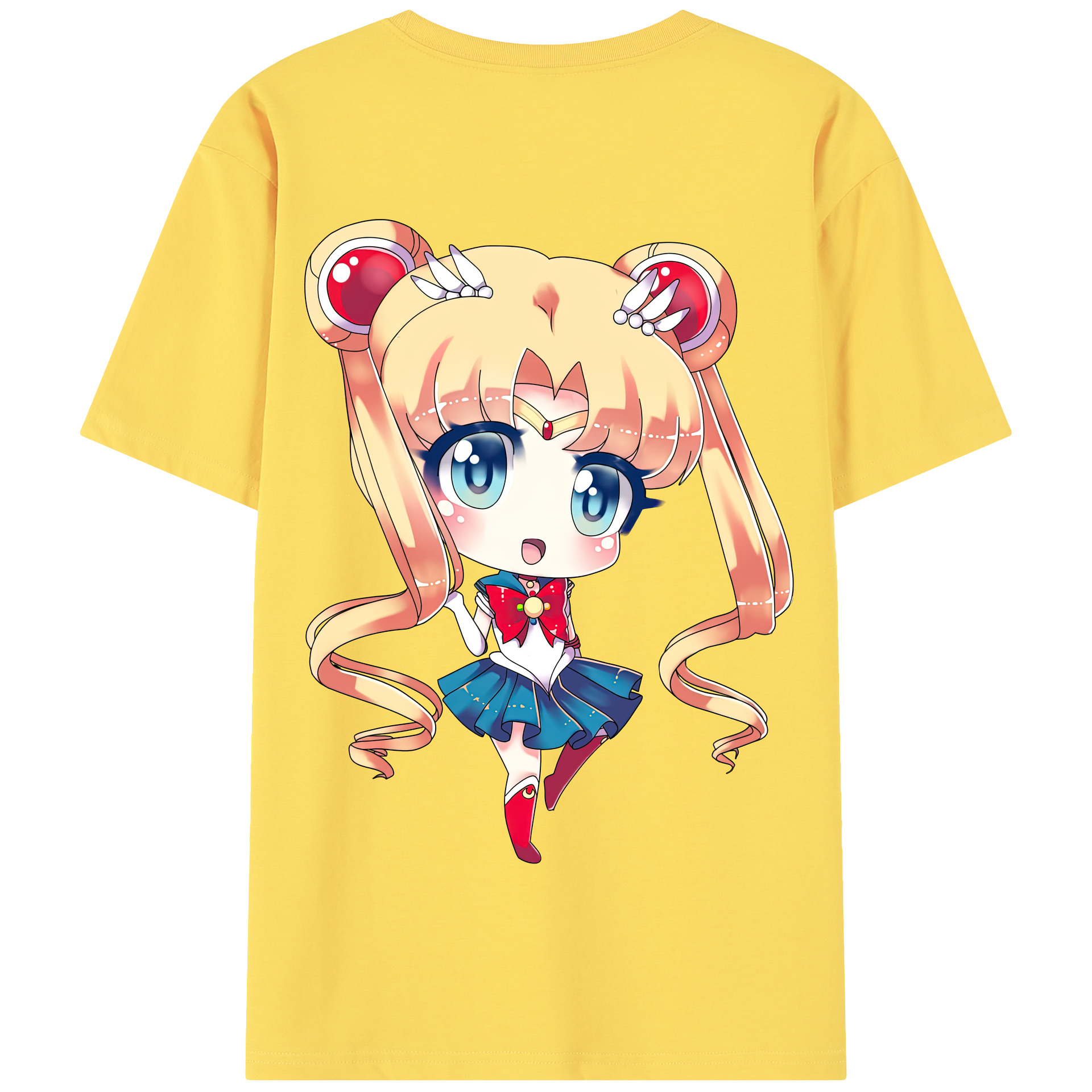 （画像用） 美少女戦士セーラームーン 月野 うさぎ つきの うさぎ Sailor Moon Tsukino Usagi 綿100％半袖Tシャツ（背面プリント）