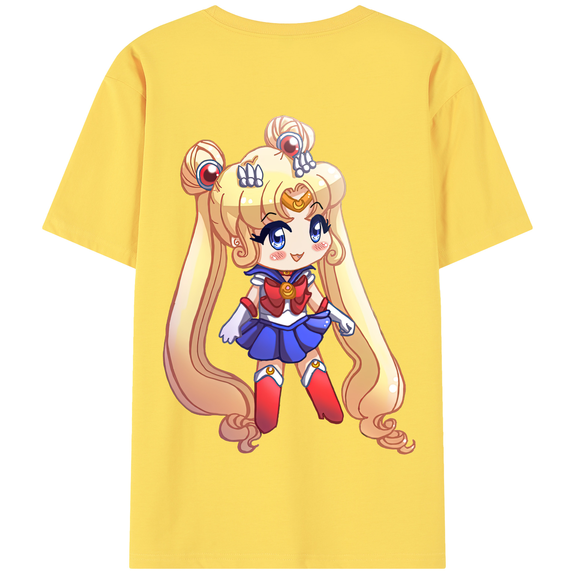 （画像用） 美少女戦士セーラームーン 月野 うさぎ つきの うさぎ Sailor Moon Tsukino Usagi 綿100％半袖Tシャツ（背面プリント）