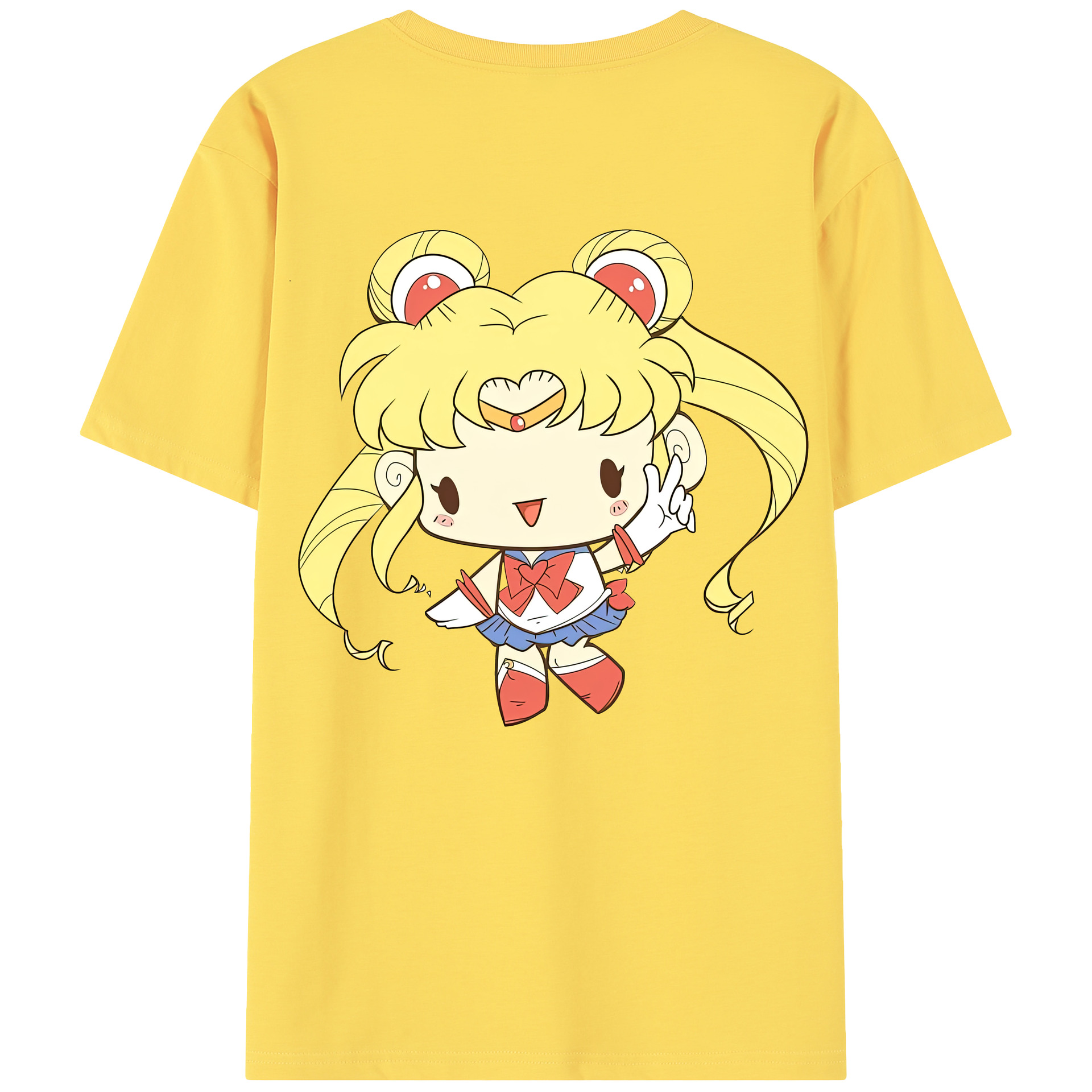 （画像用） 美少女戦士セーラームーン 月野 うさぎ つきの うさぎ Sailor Moon Tsukino Usagi 綿100％半袖Tシャツ（背面プリント）