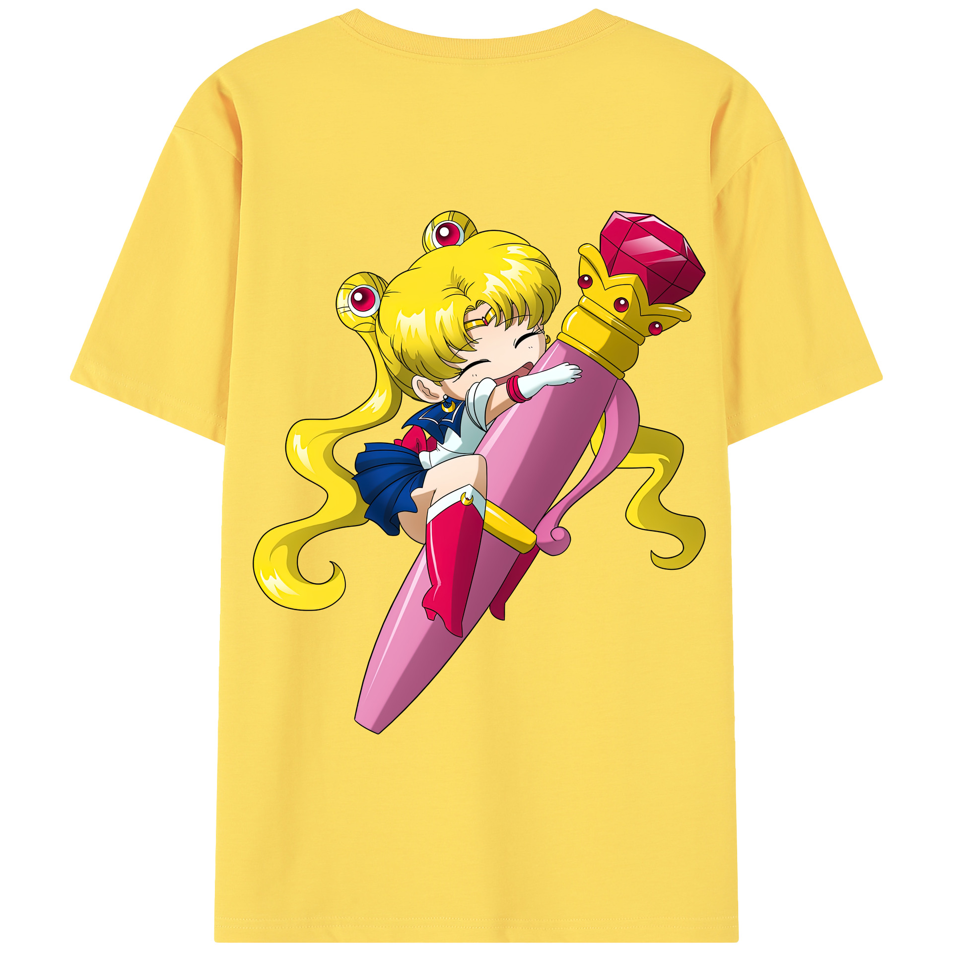 （画像用） 美少女戦士セーラームーン 月野 うさぎ つきの うさぎ Sailor Moon Tsukino Usagi 綿100％半袖Tシャツ（背面プリント）
