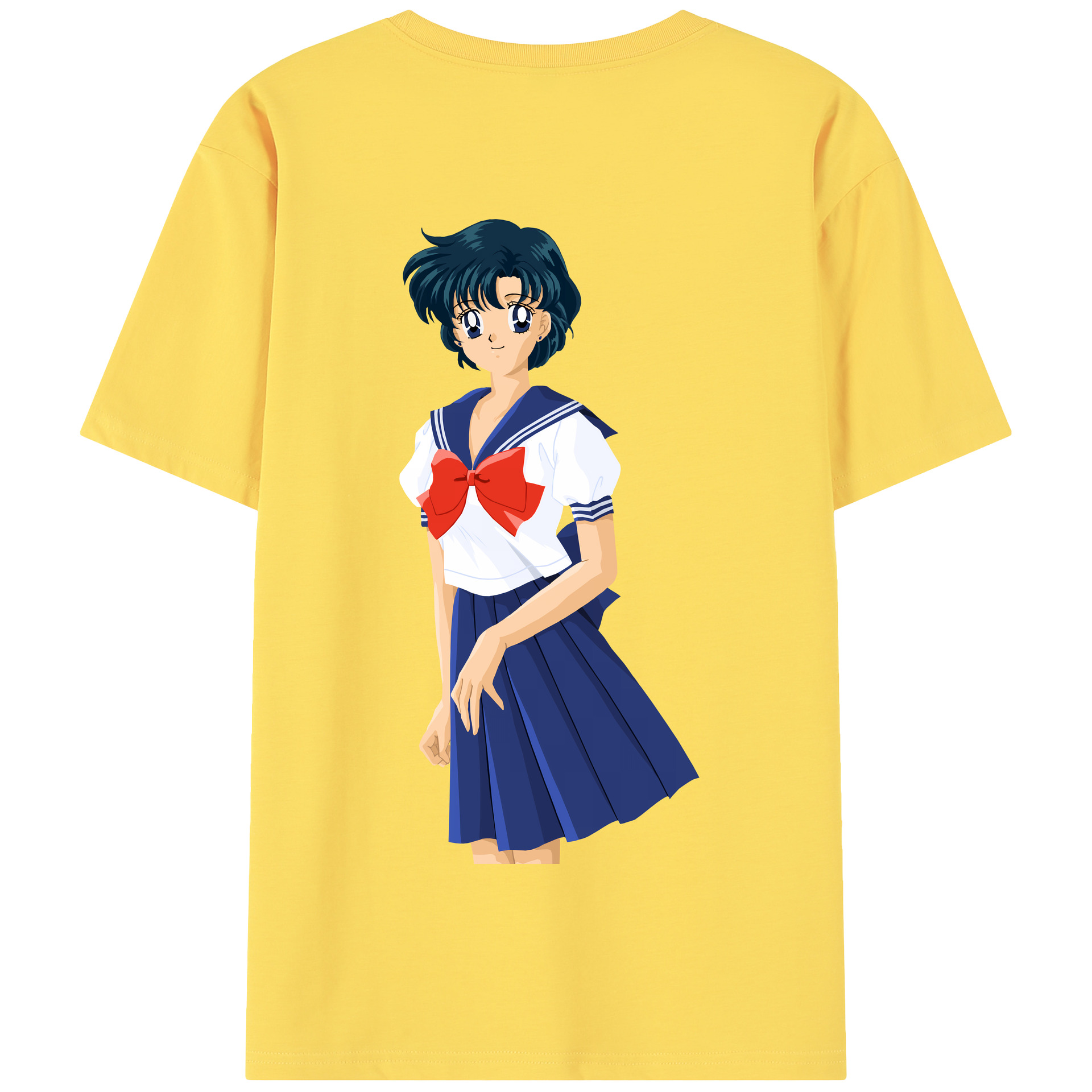 （画像用） 美少女戦士セーラームーン 水野 亜美 みずの あみ Sailor Moon Mizuno Ami 綿100％半袖Tシャツ（背面プリント）