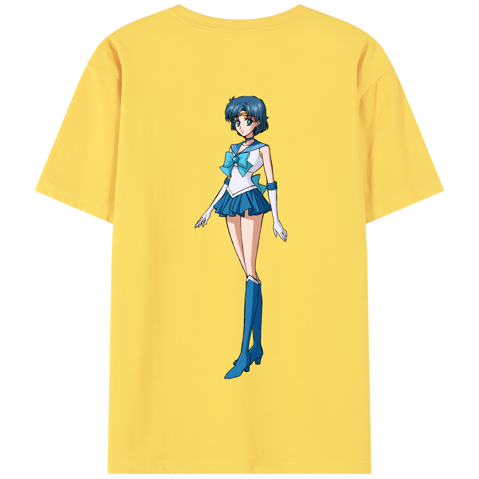 （画像用） 美少女戦士セーラームーン 水野 亜美 みずの あみ Sailor Moon Mizuno Ami 綿100％半袖Tシャツ（背面プリント）