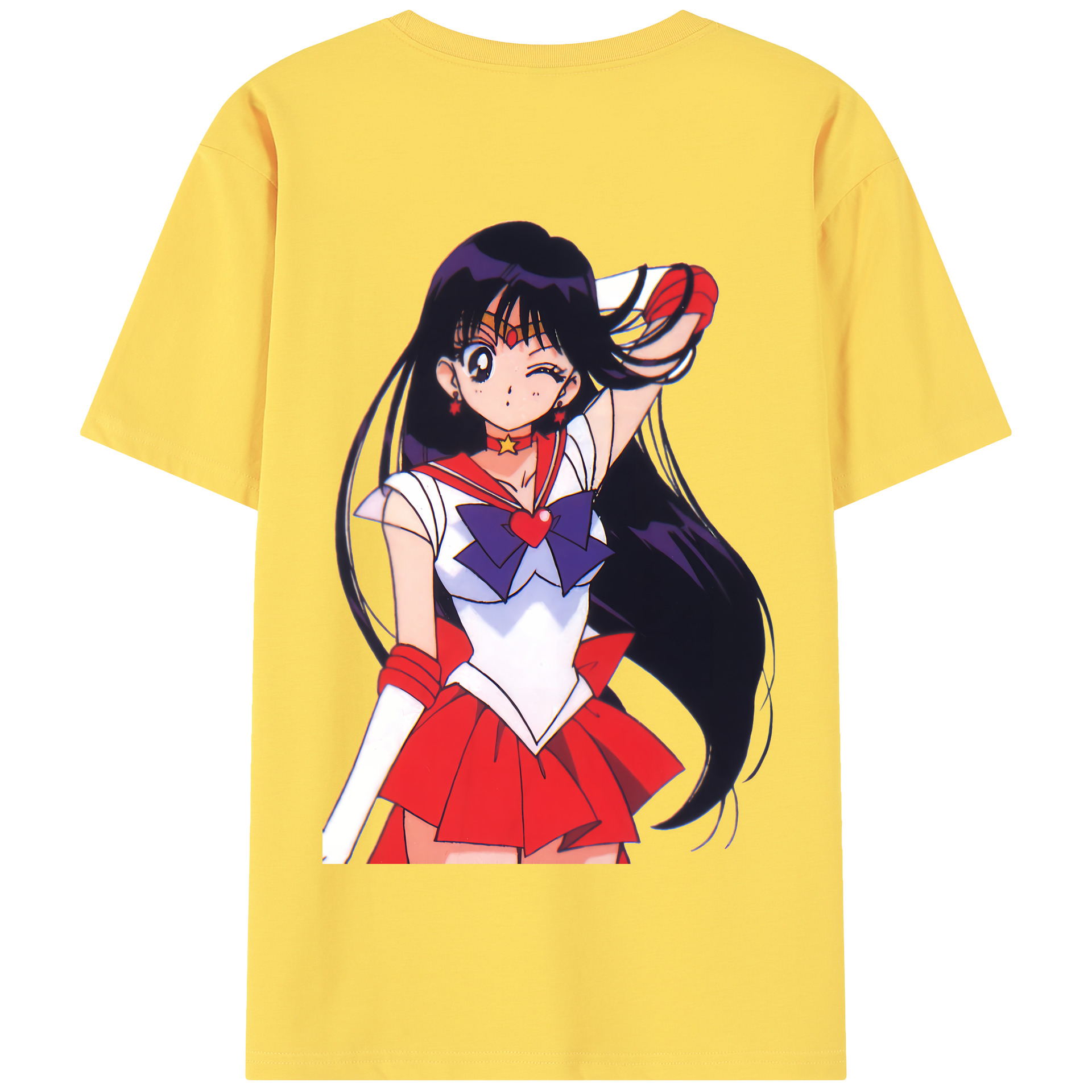 （画像用） 美少女戦士セーラームーン 火野レイ ひの レイ Sailor Moon Hino Rei （セーラーマーズ,Sailor Mars） 綿100％半袖Tシャツ（背面プリント）