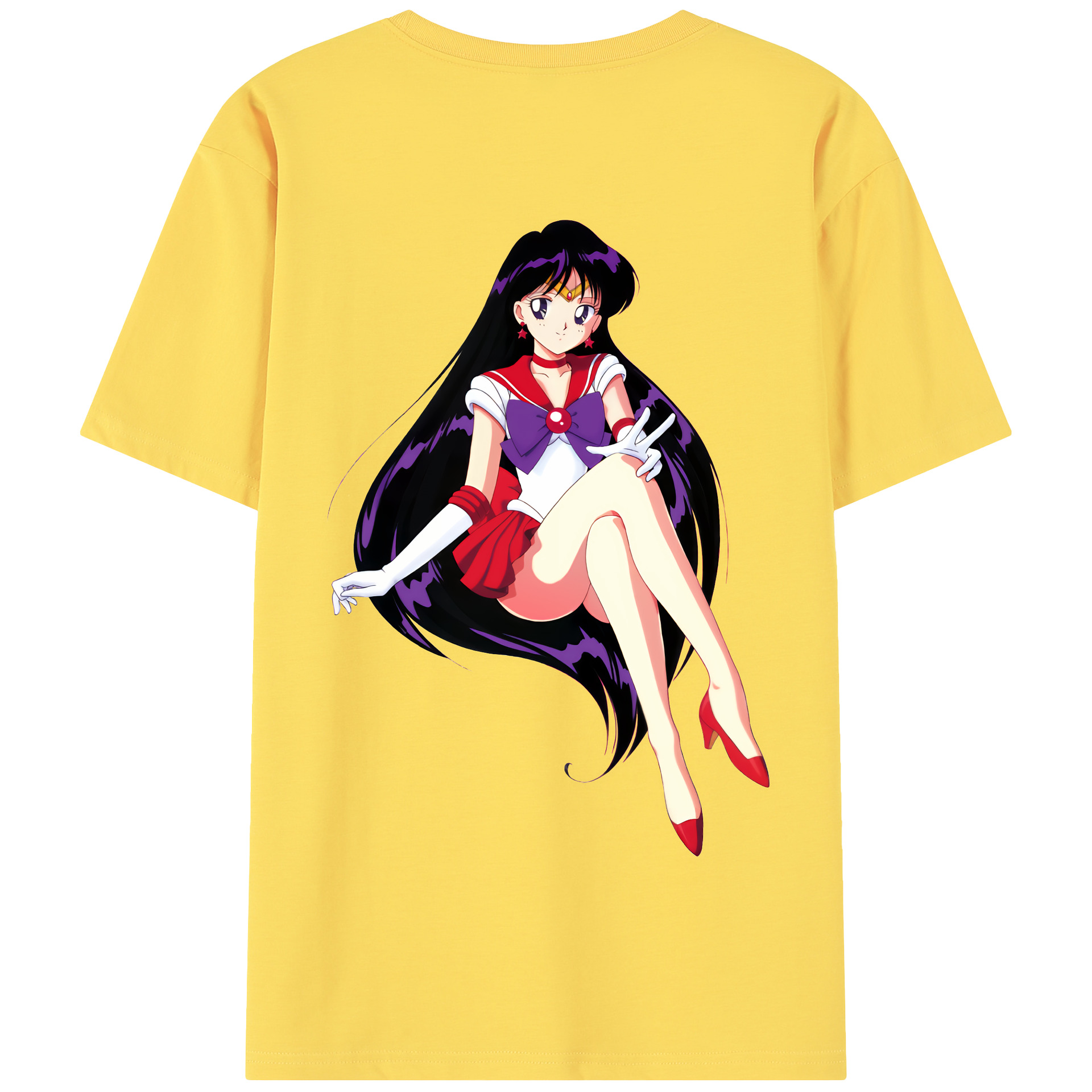（画像用） 美少女戦士セーラームーン 火野レイ ひの レイ Sailor Moon Hino Rei （セーラーマーズ,Sailor Mars） 綿100％半袖Tシャツ（背面プリント）