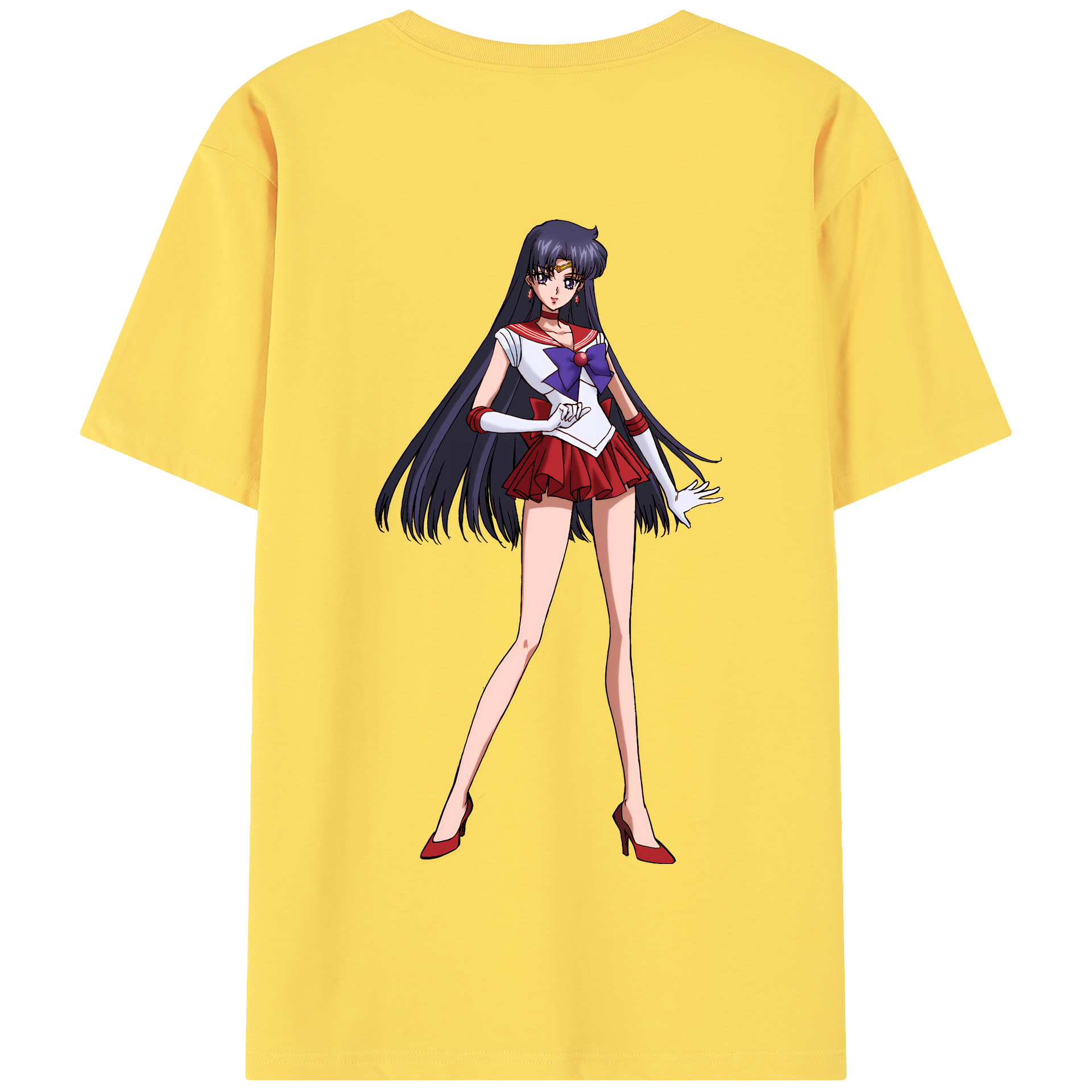 （画像用） 美少女戦士セーラームーン 火野レイ ひの レイ Sailor Moon Hino Rei （セーラーマーズ,Sailor Mars） 綿100％半袖Tシャツ（背面プリント）